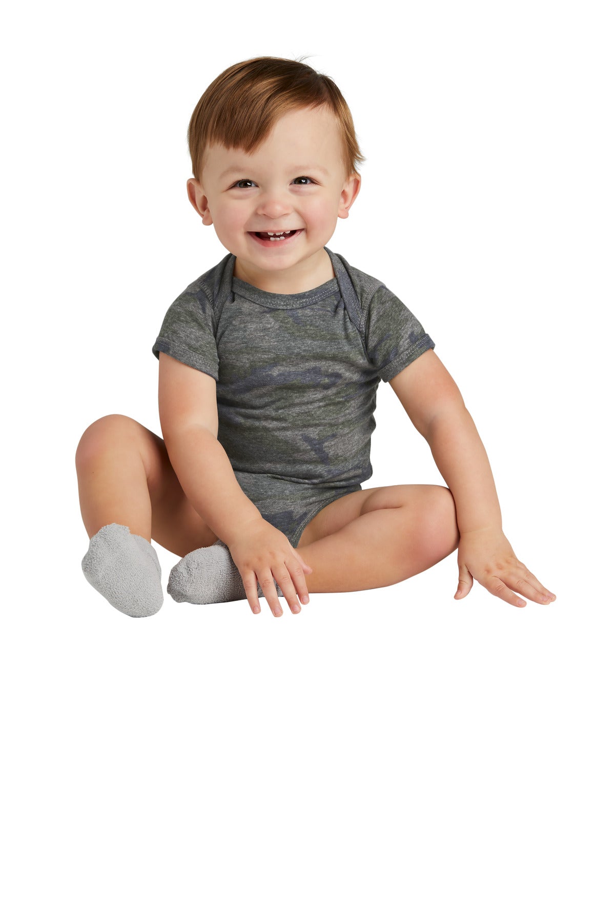 DISCONTINUED Rabbit Skins™ Infant Vintage Fine Jersey Bodysuit . RS4424 - Rabbit Skins RS4424 Infant & Toddler Rabbit Skins Vintage Camo 06M