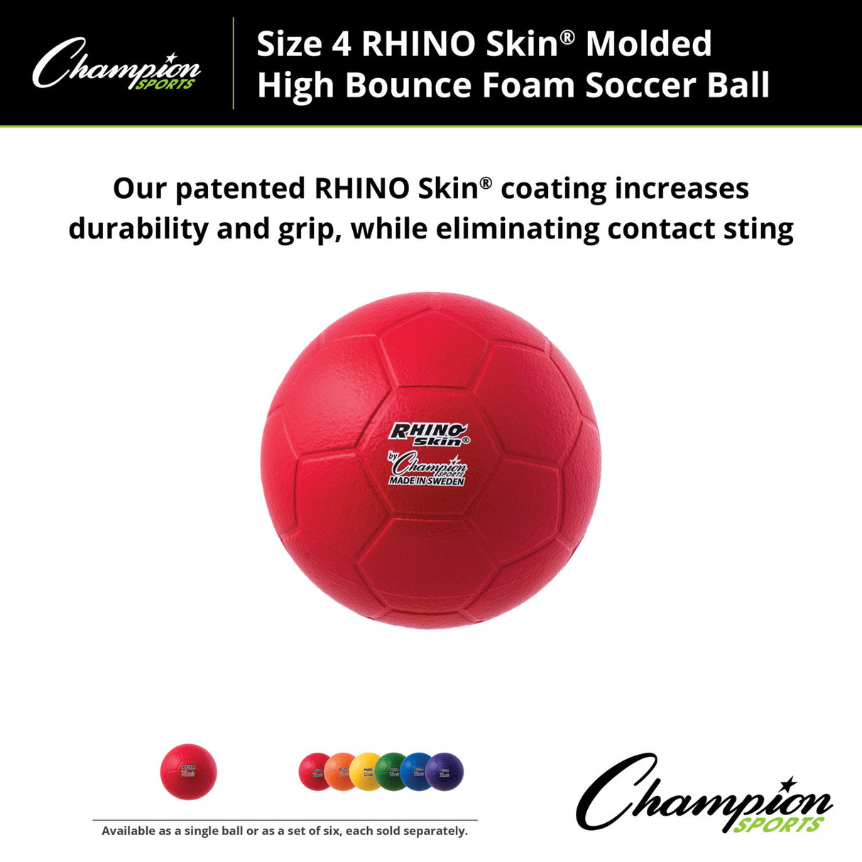 RHINO Skin RHINO SKIN MOLDED SOCCER BALL 8" D