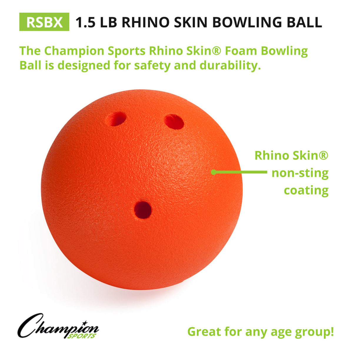 1.5 LB RHINO SKIN BOWLING BALL SINGLE IN ORANGE