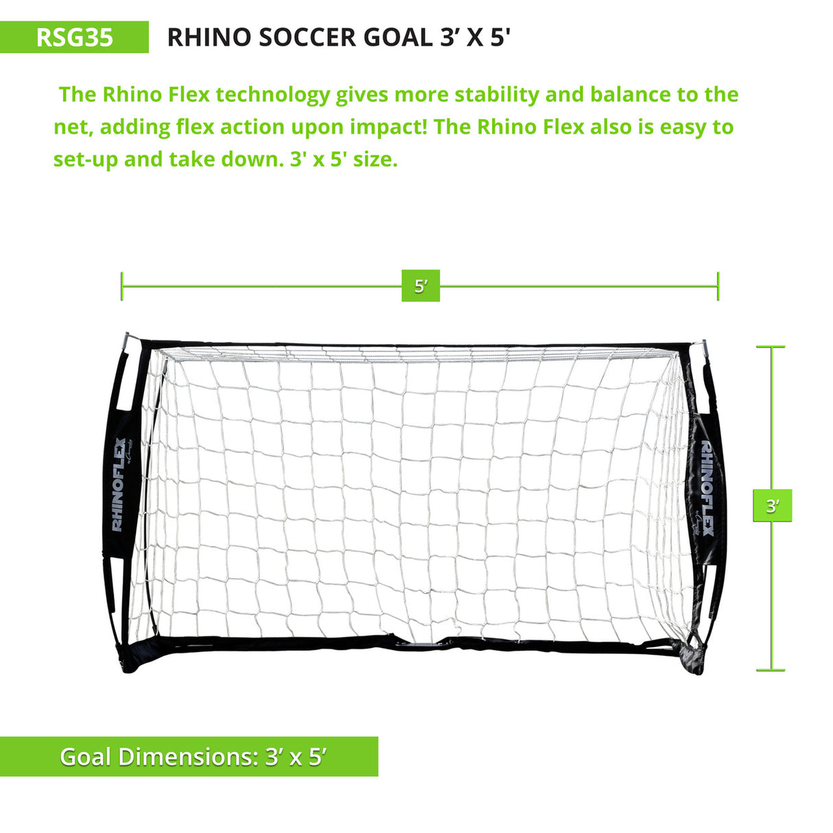 RHINO Flex RHINO FLEX PORTABLE SOCCER GOAL 3' X 5'