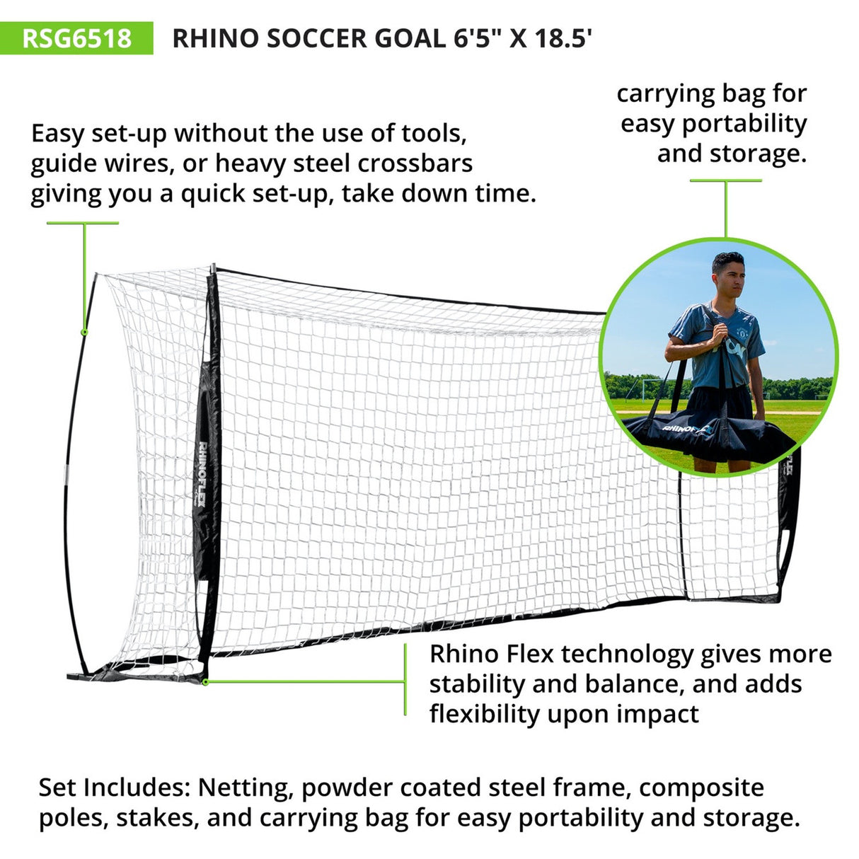 RHINO Flex RHINO FLEX PORTABLE SOCCER GOAL 3' X 5'