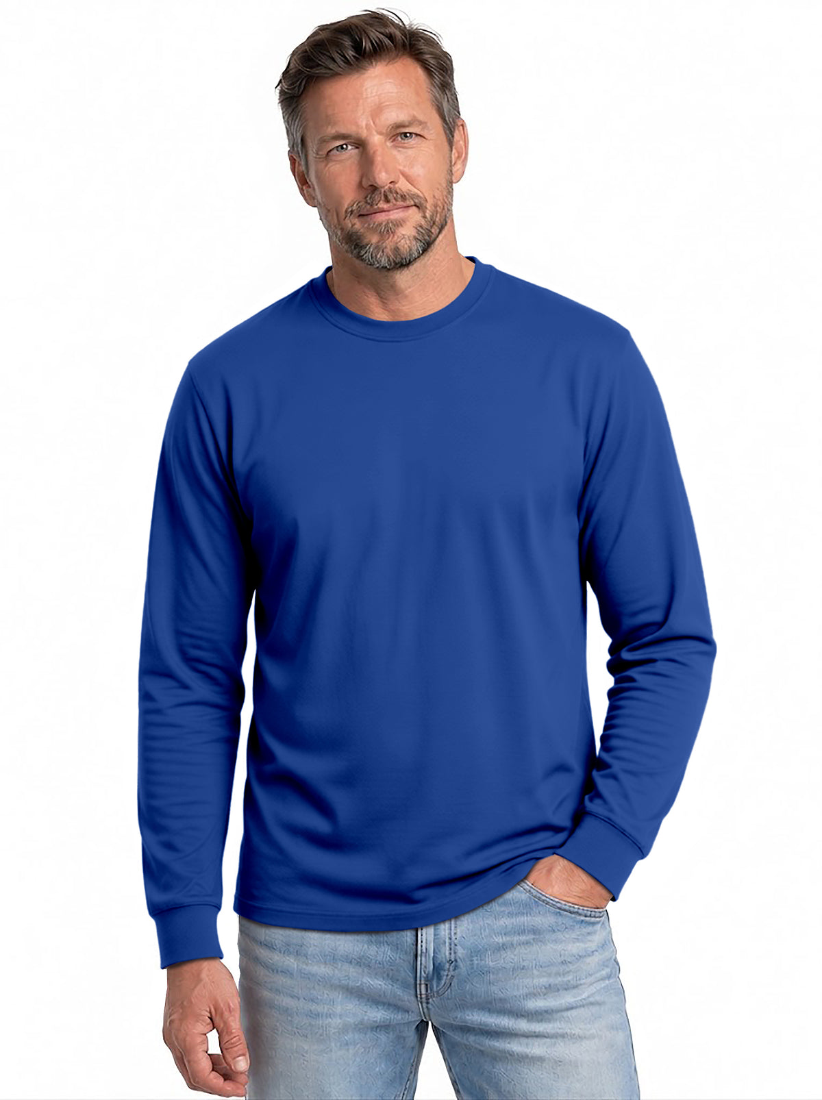 Joe's USA Mens Tall Long Sleeve 50/50 Cotton/Poly T-Shirt