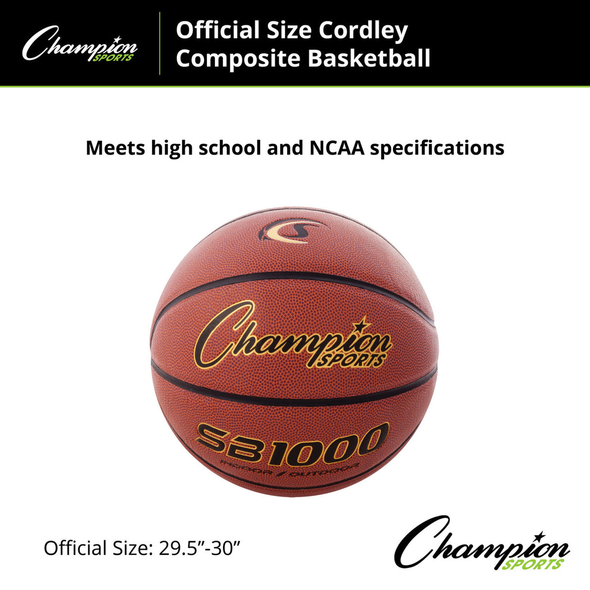 Champion Sports CORDLEY COMPOSITE BASKETBALL 29.5" OFFICIAL NCAA