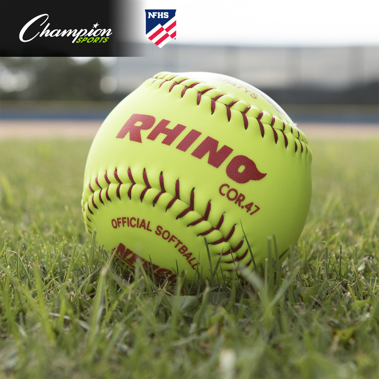 Champion Sports 12" SYNTHETIC LEATHER POLY CORE SOFTBALL, NFHS APPROVED