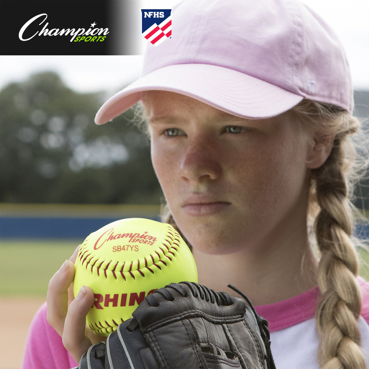 Champion Sports 12" SYNTHETIC LEATHER POLY CORE SOFTBALL, NFHS APPROVED
