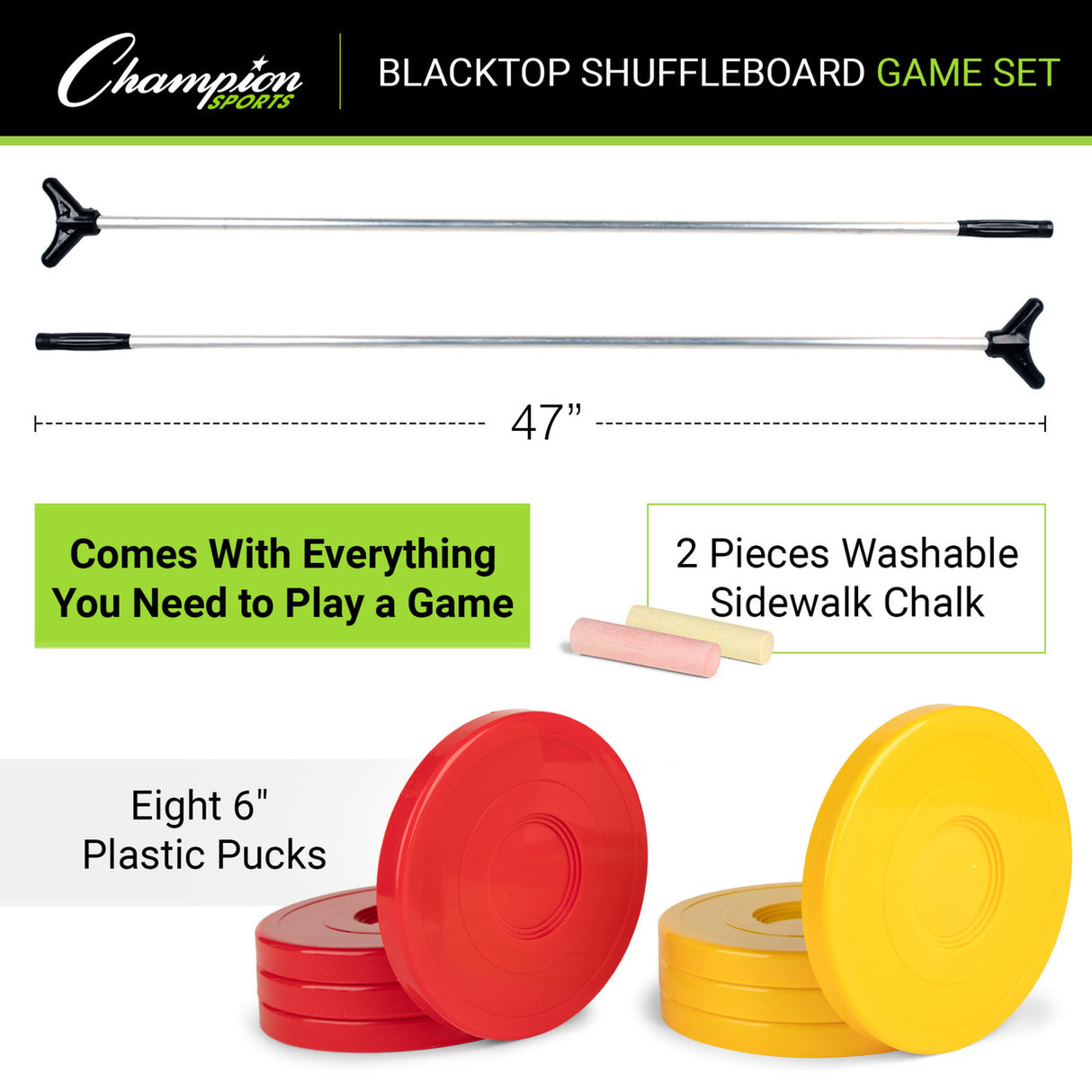 Champion Sports BLACKTOP SHUFFLEBOARD GAME SET