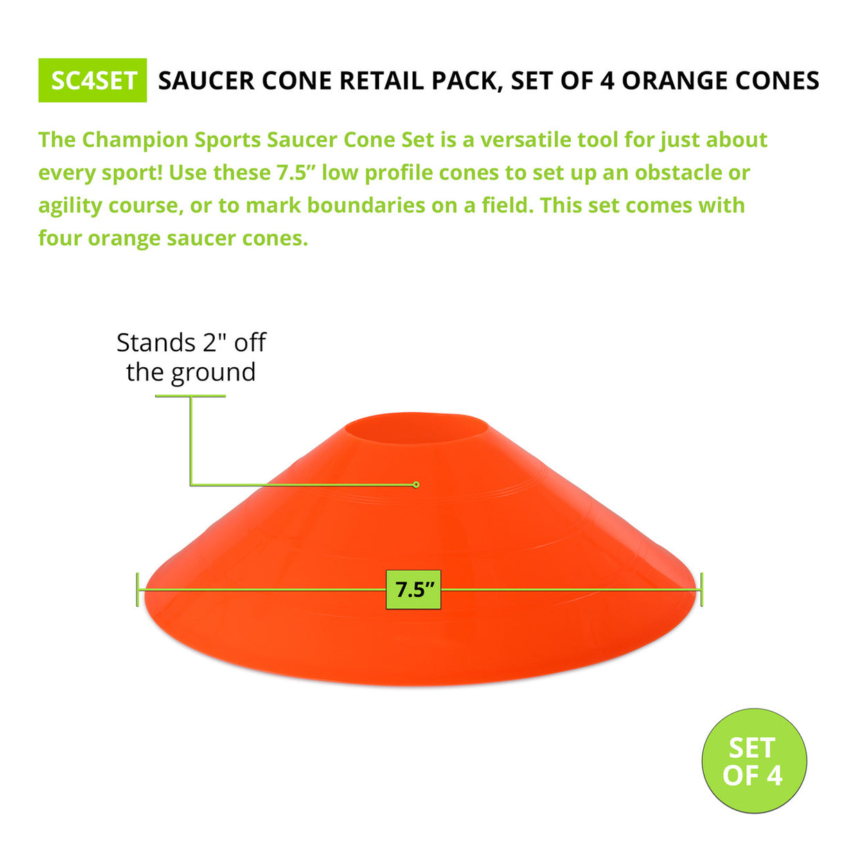 Champion Sports SAUCER CONES, SET OF 4