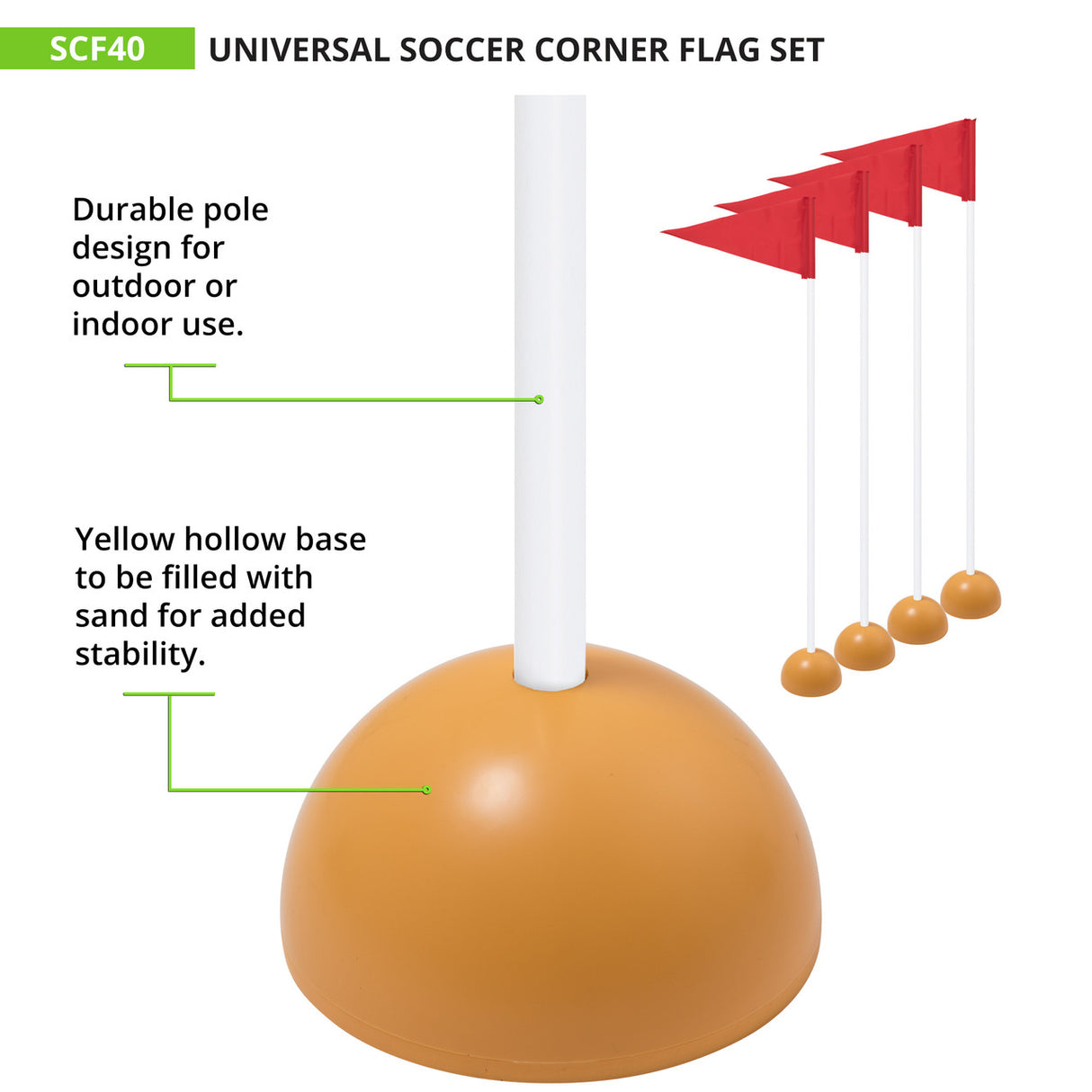 Champion Sports UNIVERSAL SOCCER CORNER FLAGS