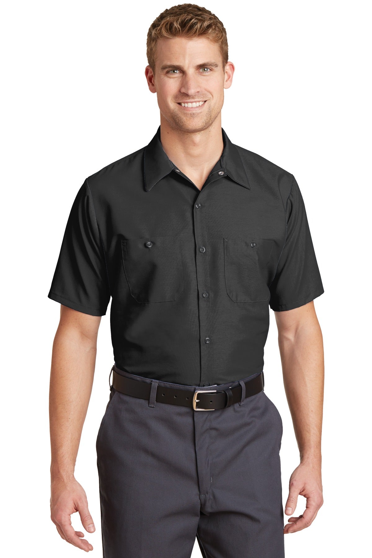 Red Kap ® Long Size, Short Sleeve Industrial Work Shirt. SP24LONG - Red Kap SP24LONG