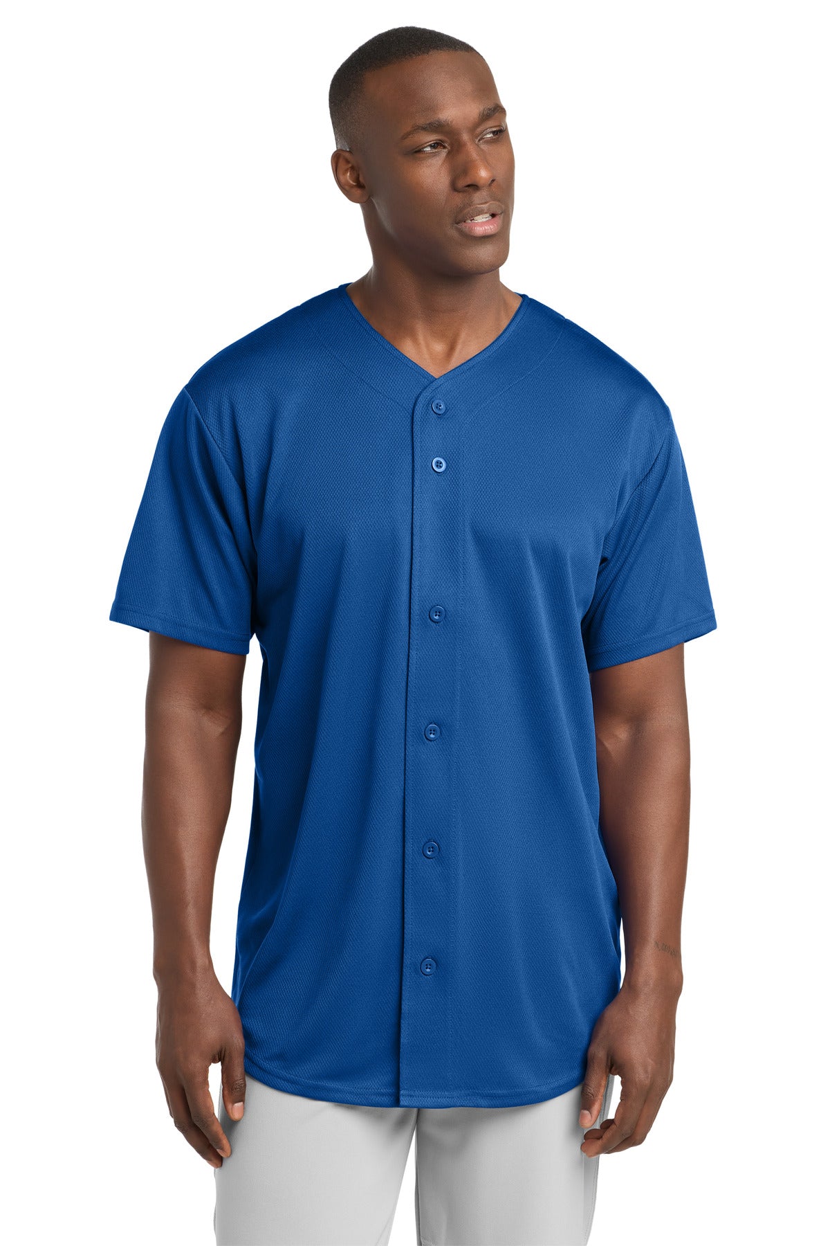 Sport-Tek ST220 PosiCharge Tough Mesh Full-Button Jersey