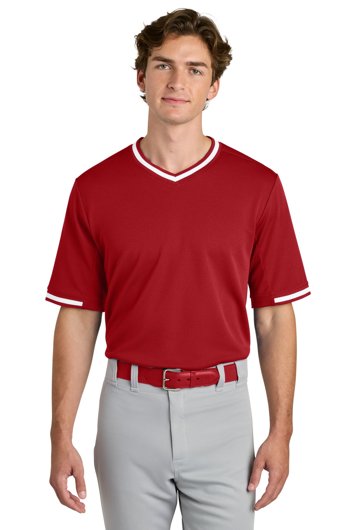 Sport-Tek ST221 Tough Mesh V-Neck Baseball Jersey