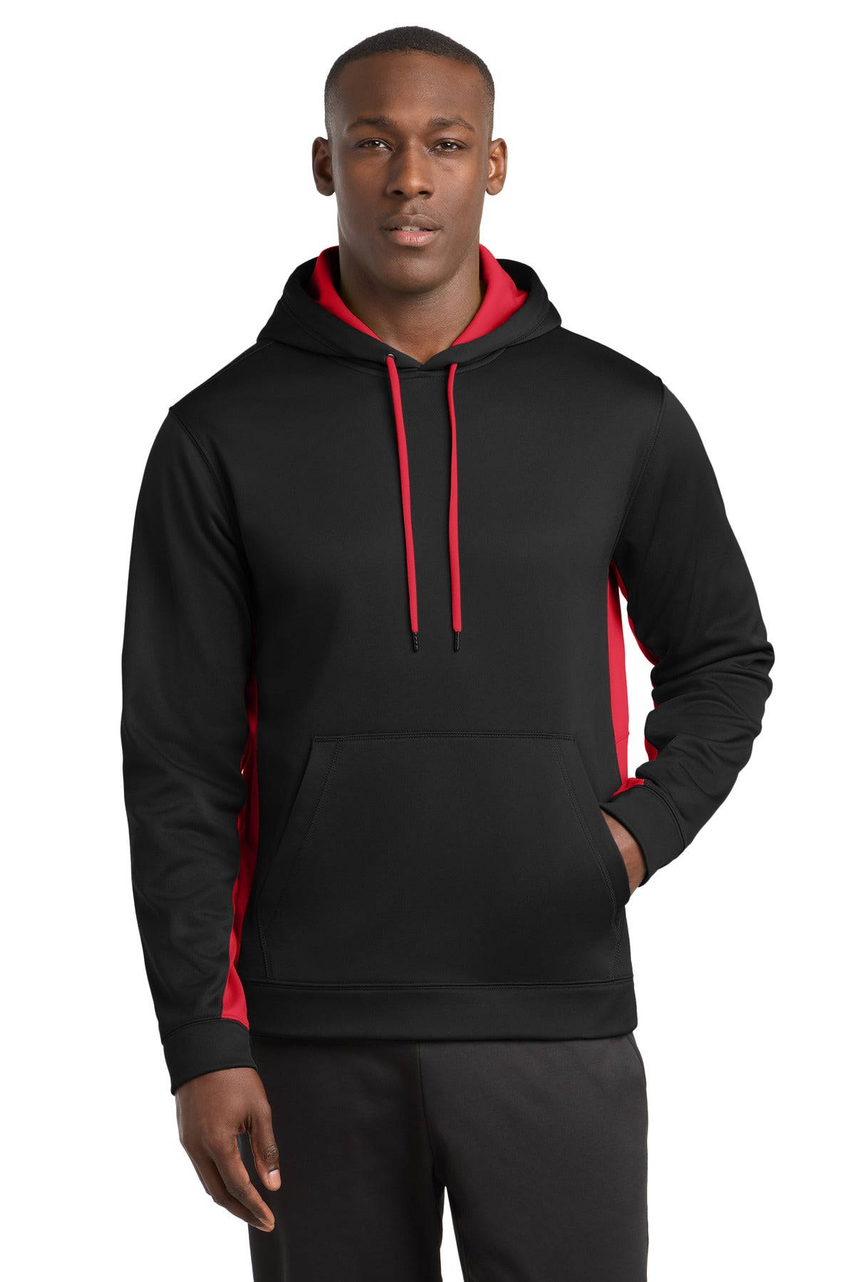 Sport-Tek ST235 Sport-Wick Fleece Colorblock Hooded Pullover