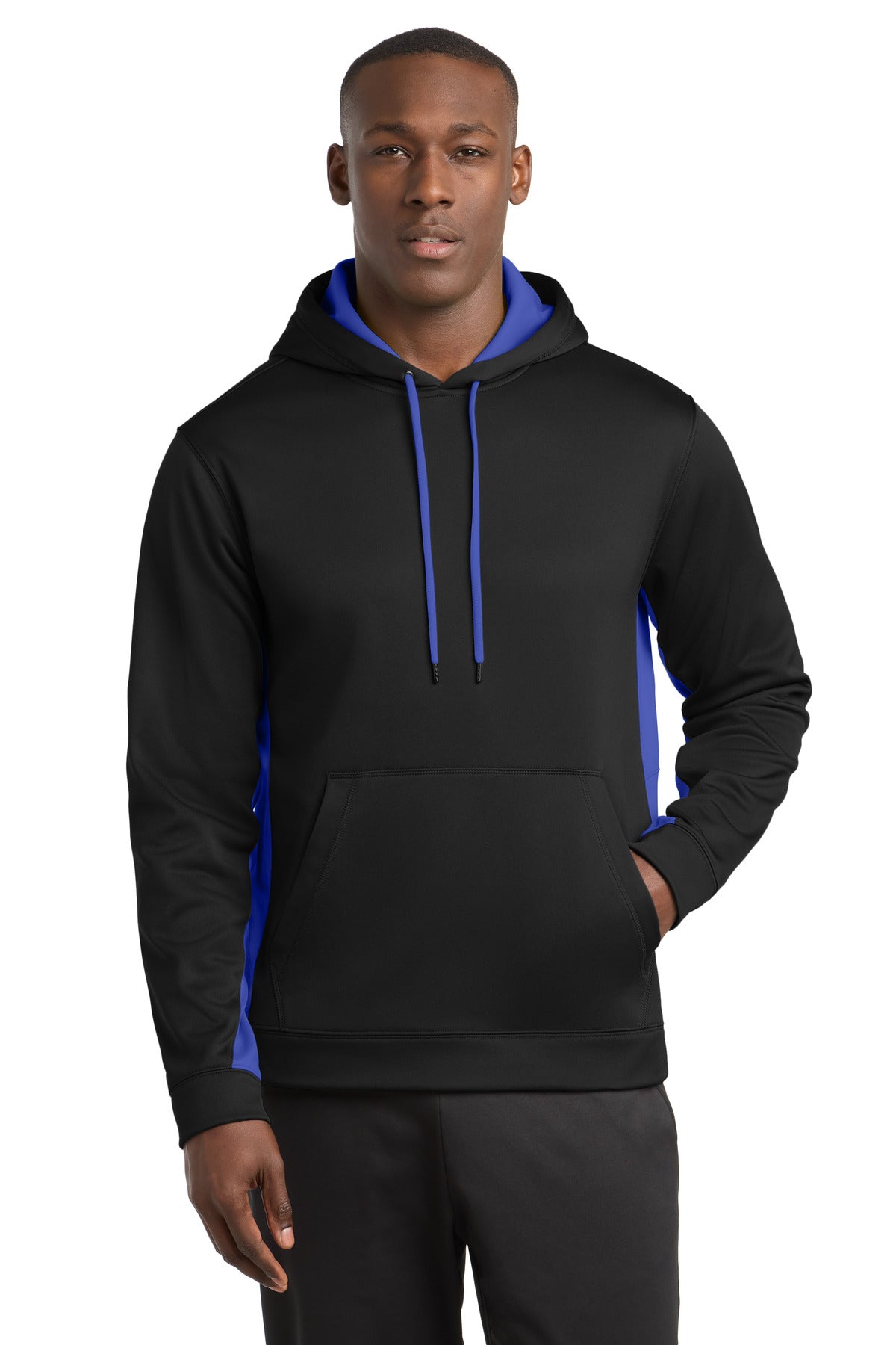 Sport-Tek ST235 Sport-Wick Fleece Colorblock Hooded Pullover