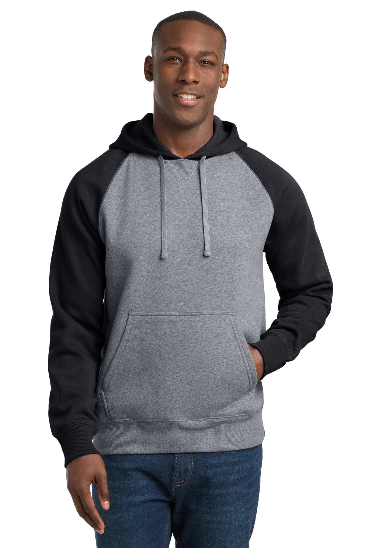 Sport-Tek ST267 Raglan Colorblock Pullover Hooded Sweatshirt