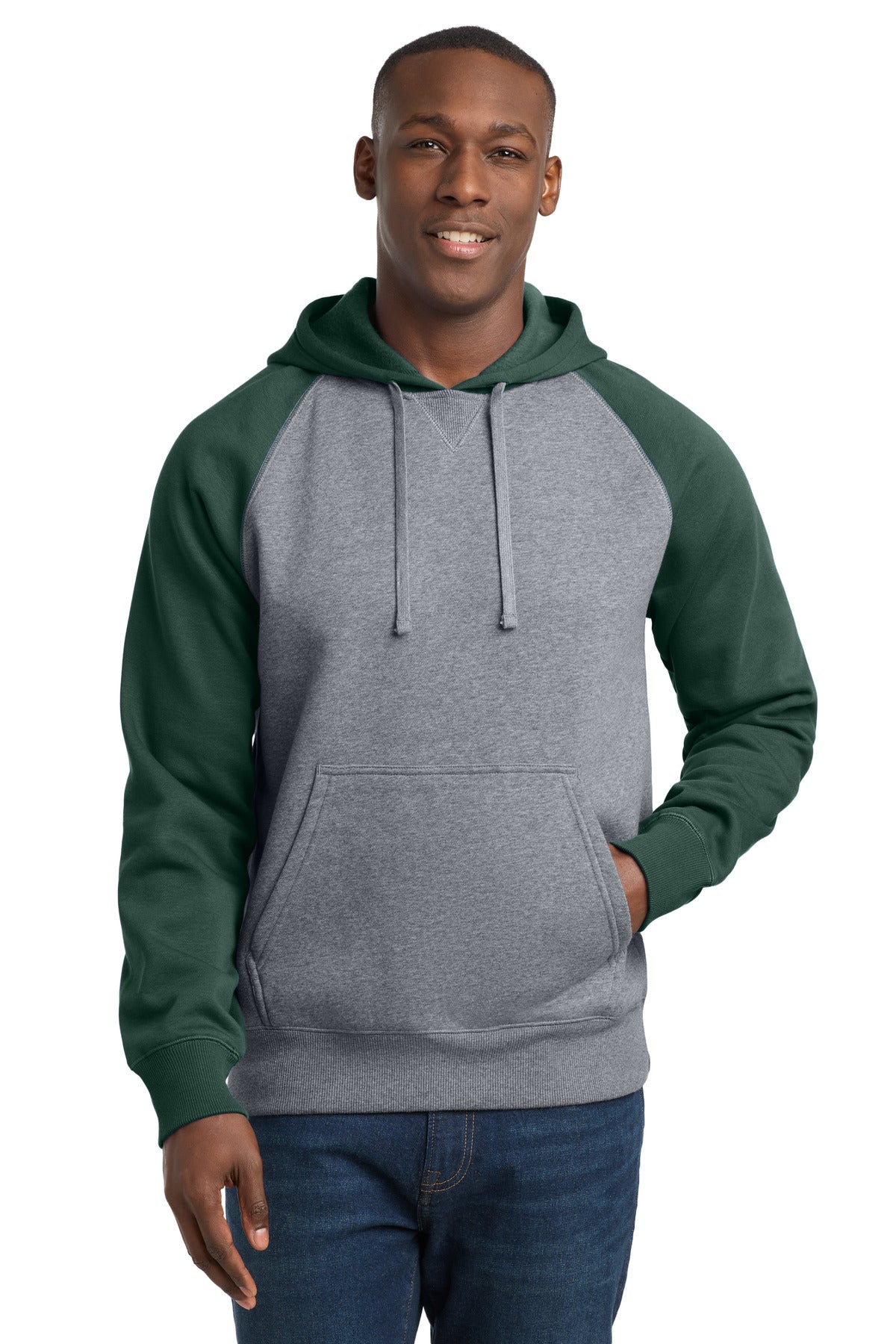 Sport-Tek ST267 Raglan Colorblock Pullover Hooded Sweatshirt
