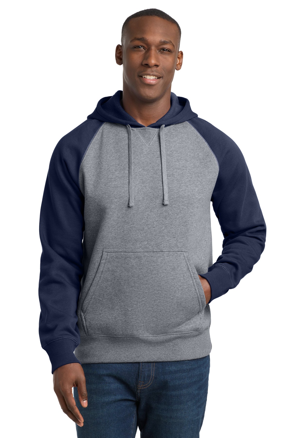 Sport-Tek ST267 Raglan Colorblock Pullover Hooded Sweatshirt