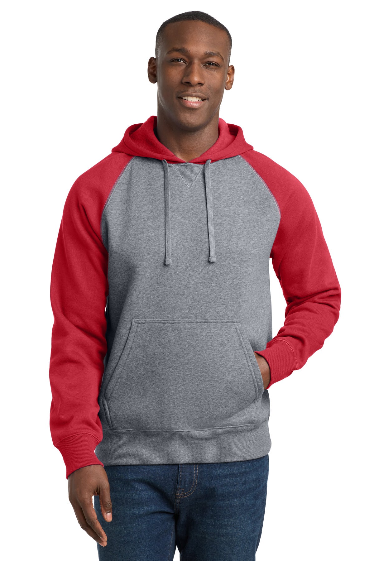 Sport-Tek ST267 Raglan Colorblock Pullover Hooded Sweatshirt