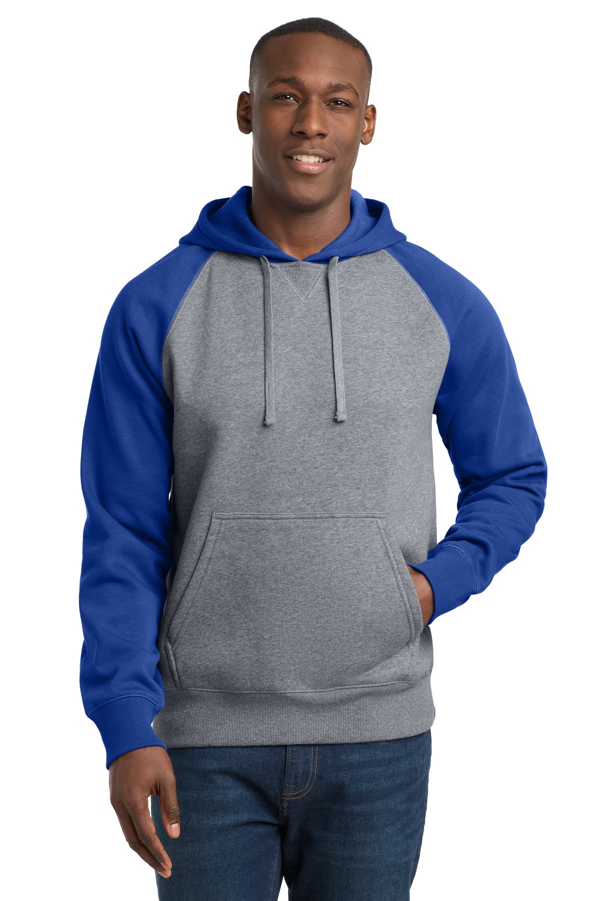 Sport-Tek ST267 Raglan Colorblock Pullover Hooded Sweatshirt