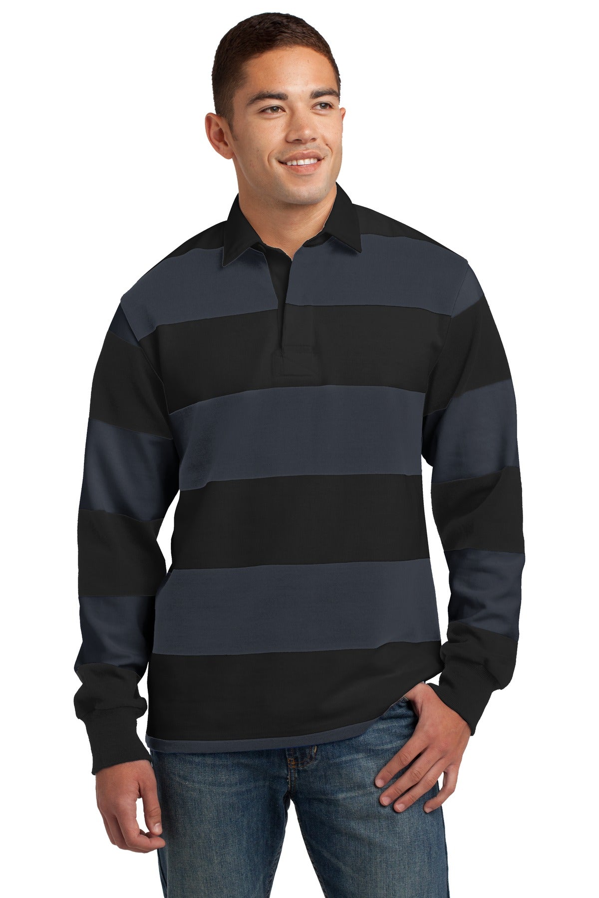 Sport-Tek ® Classic Long Sleeve Rugby Polo. ST301 - Sport-Tek ST301