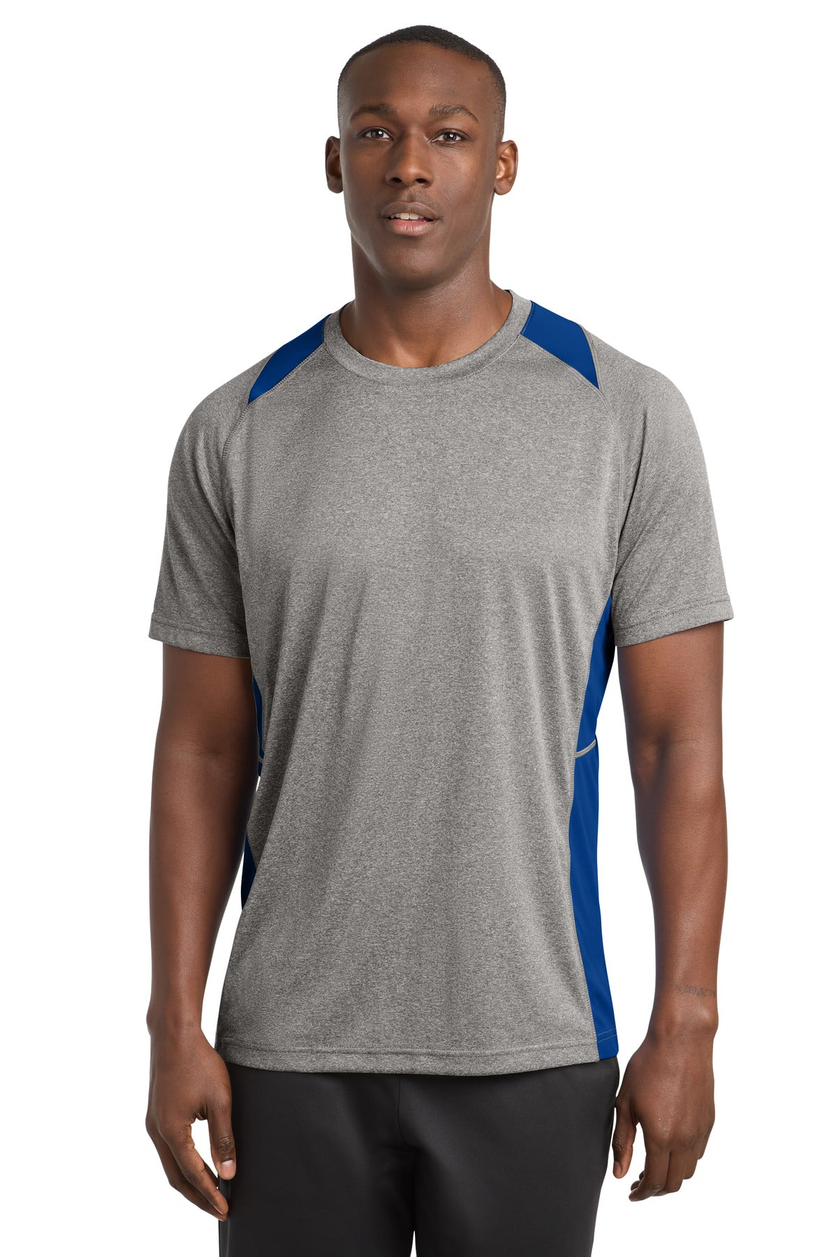 Sport-Tek ST361 Heather Colorblock Contender Tee