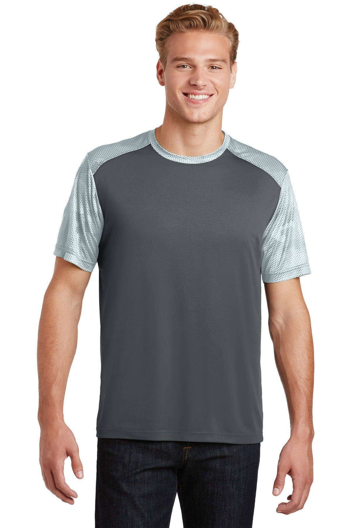 Sport-Tek ® CamoHex Colorblock Tee. ST371 - Sport-Tek ST371