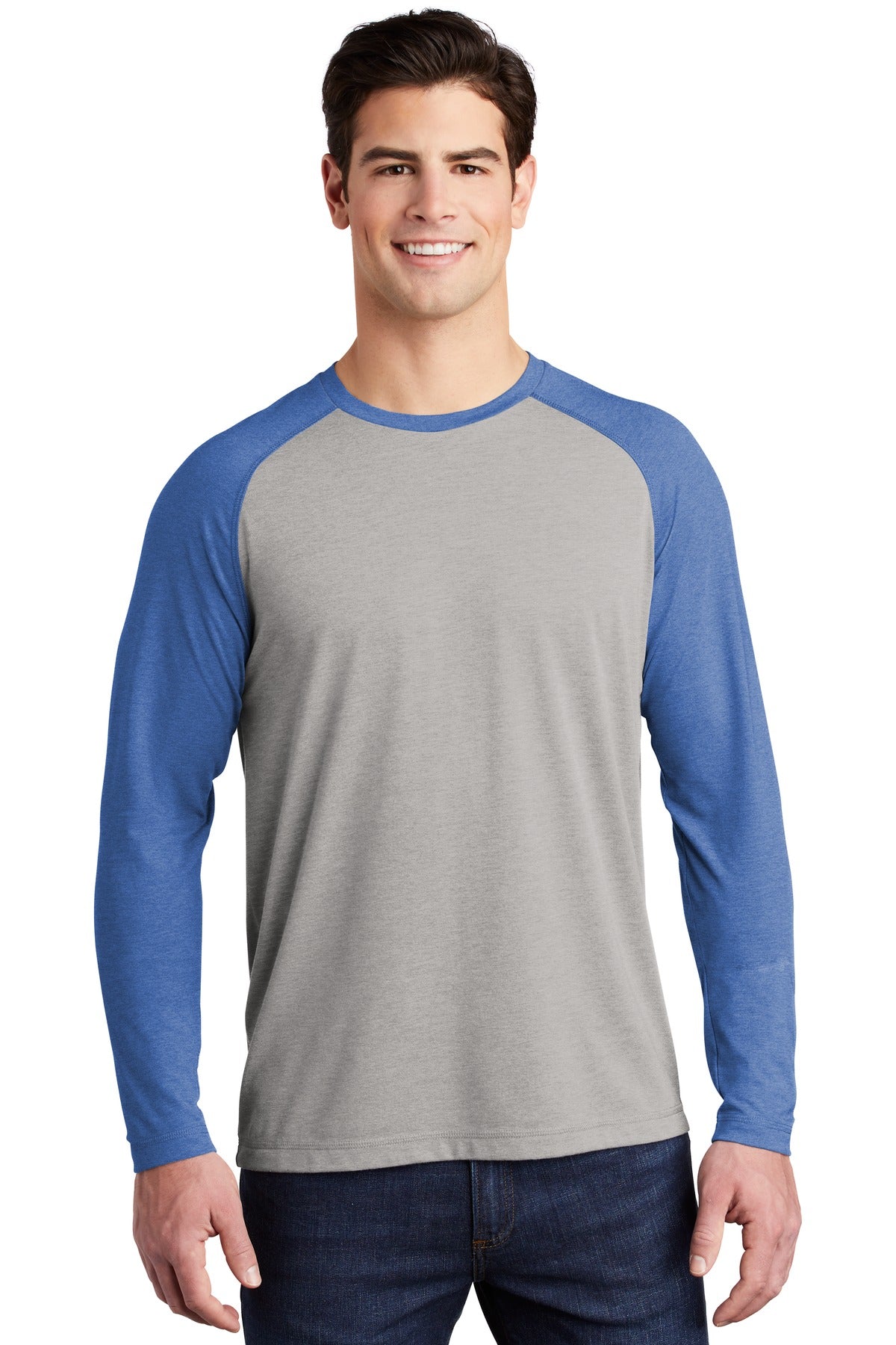 Sport-Tek ® PosiCharge ® Long Sleeve Tri-Blend Wicking Raglan Tee ST400LS - Sport-Tek ST400LS