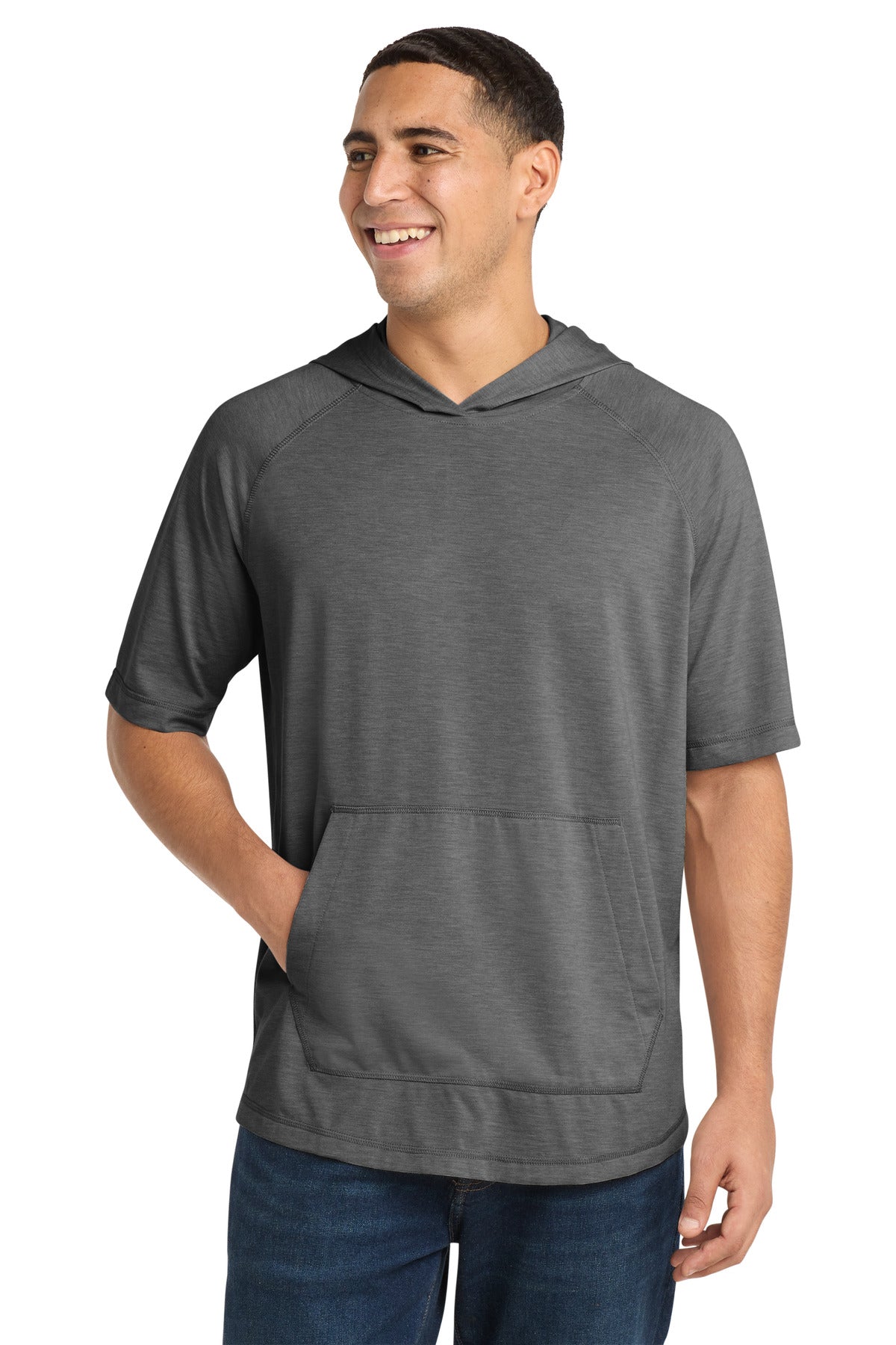 Sport-Tek ® PosiCharge ® Tri-Blend Wicking Short Sleeve Hoodie. ST404 - Sport-Tek ST404