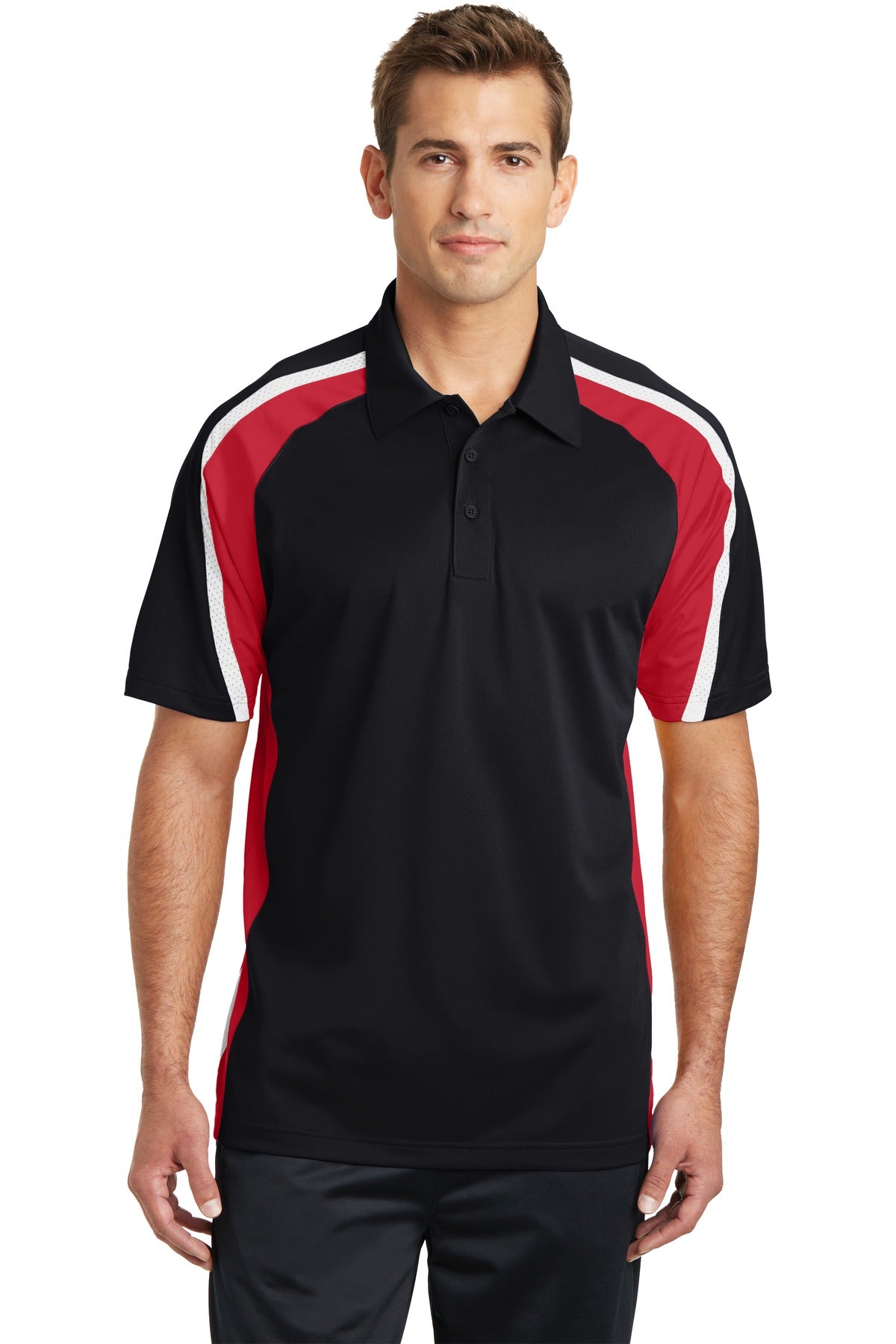 Sport-Tek ® Tricolor Micropique Sport-Wick ® Polo. ST654 - Sport-Tek ST654