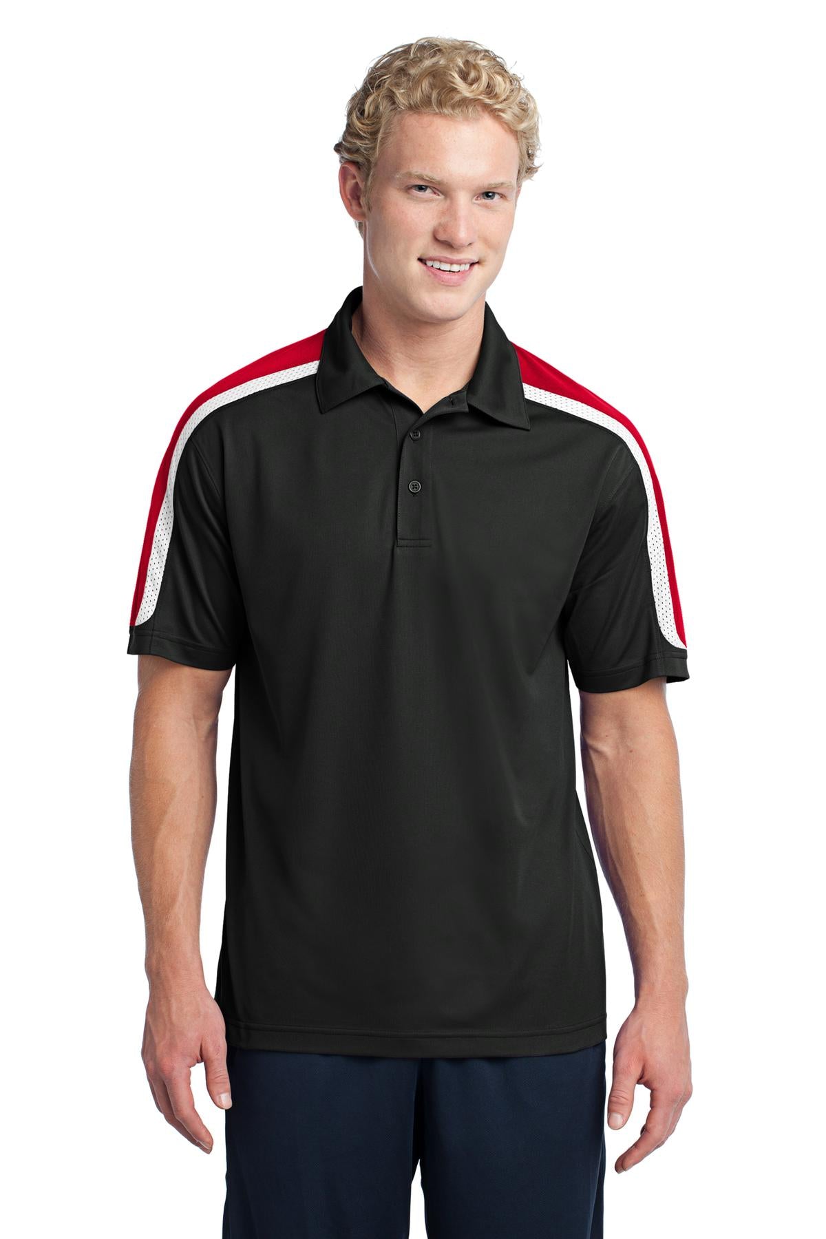 Sport-Tek ® Tricolor Shoulder Micropique Sport-Wick ® Polo. ST658 - Sport-Tek ST658