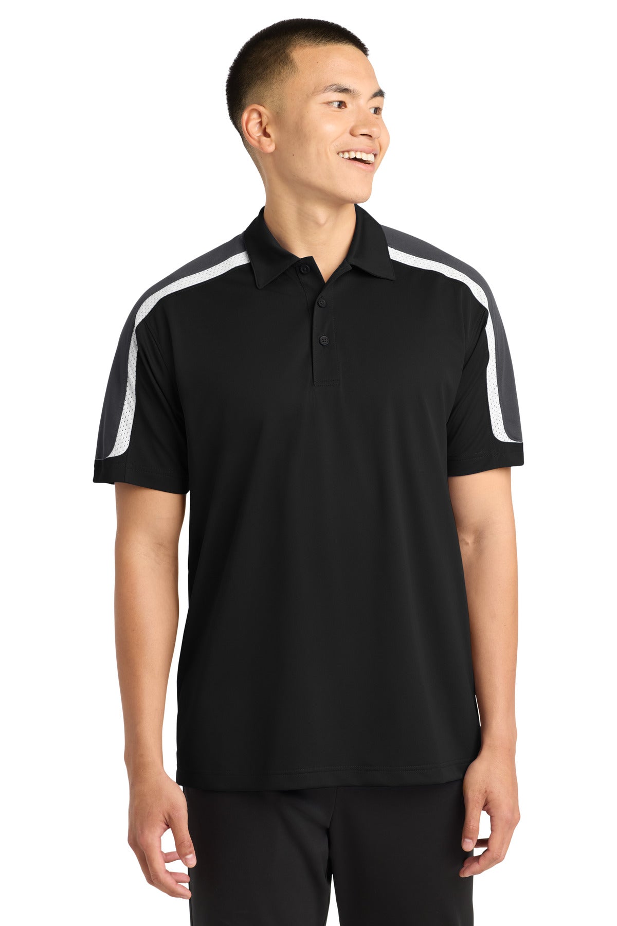 Sport-Tek ST658 Tricolor Shoulder Micropique Sport-Wick Polo