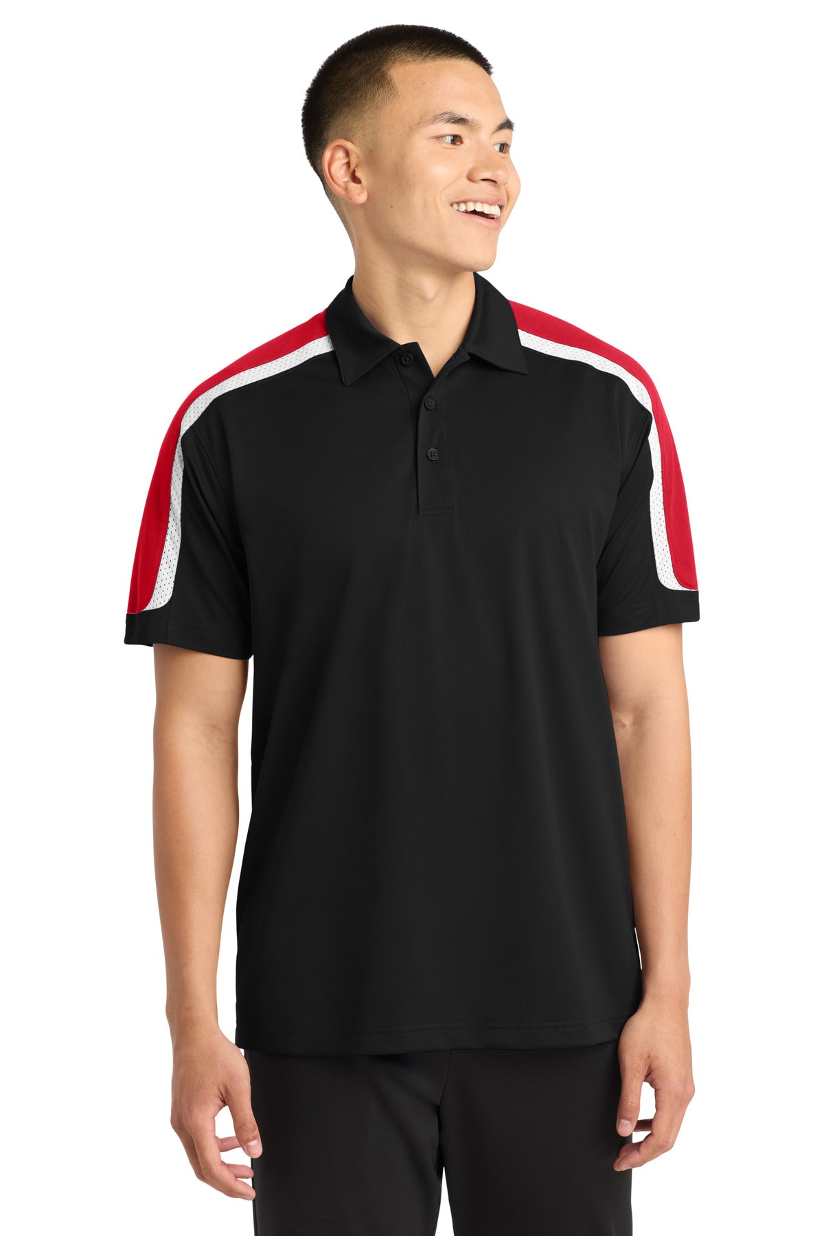 Sport-Tek ST658 Tricolor Shoulder Micropique Sport-Wick Polo