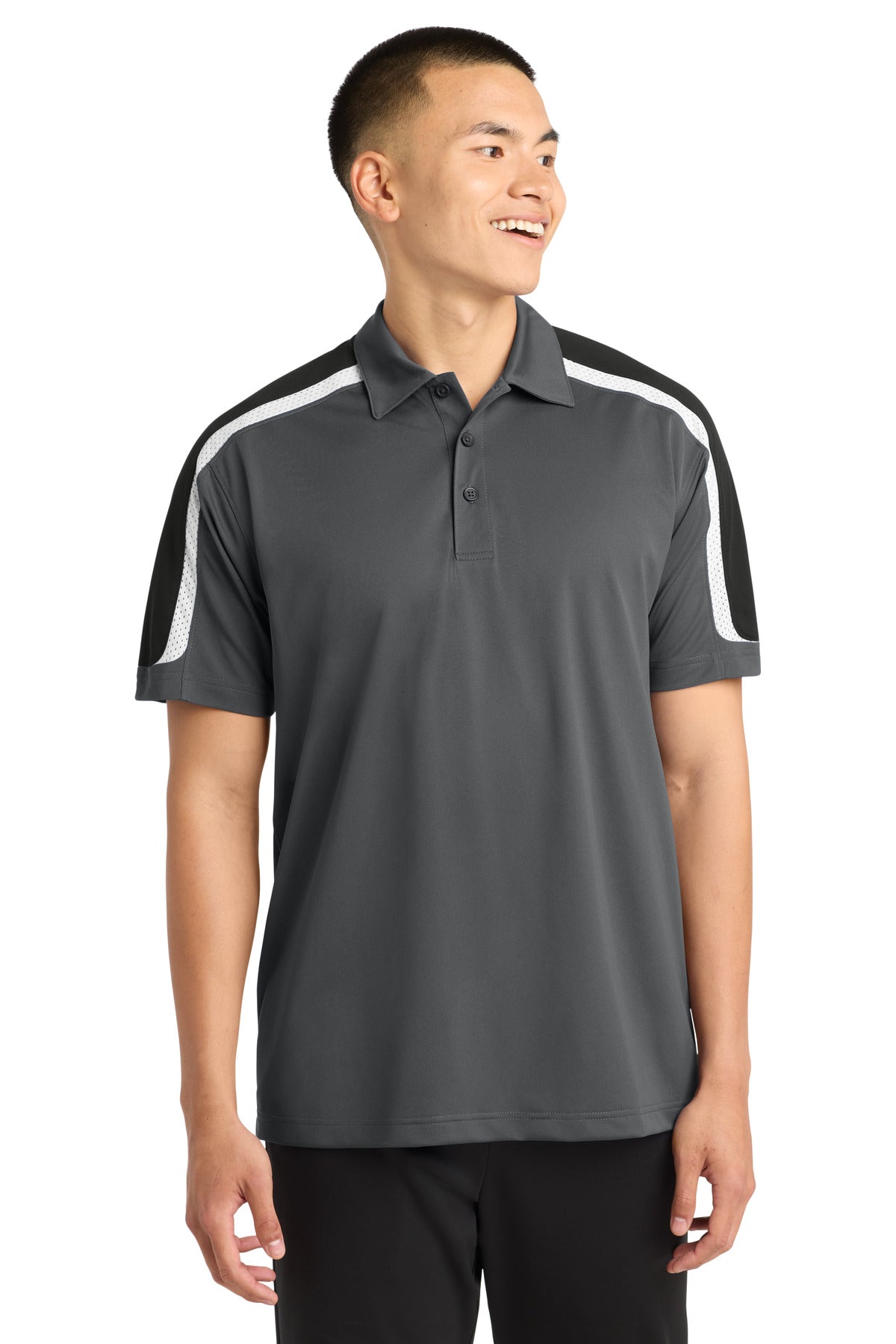 Sport-Tek ST658 Tricolor Shoulder Micropique Sport-Wick Polo