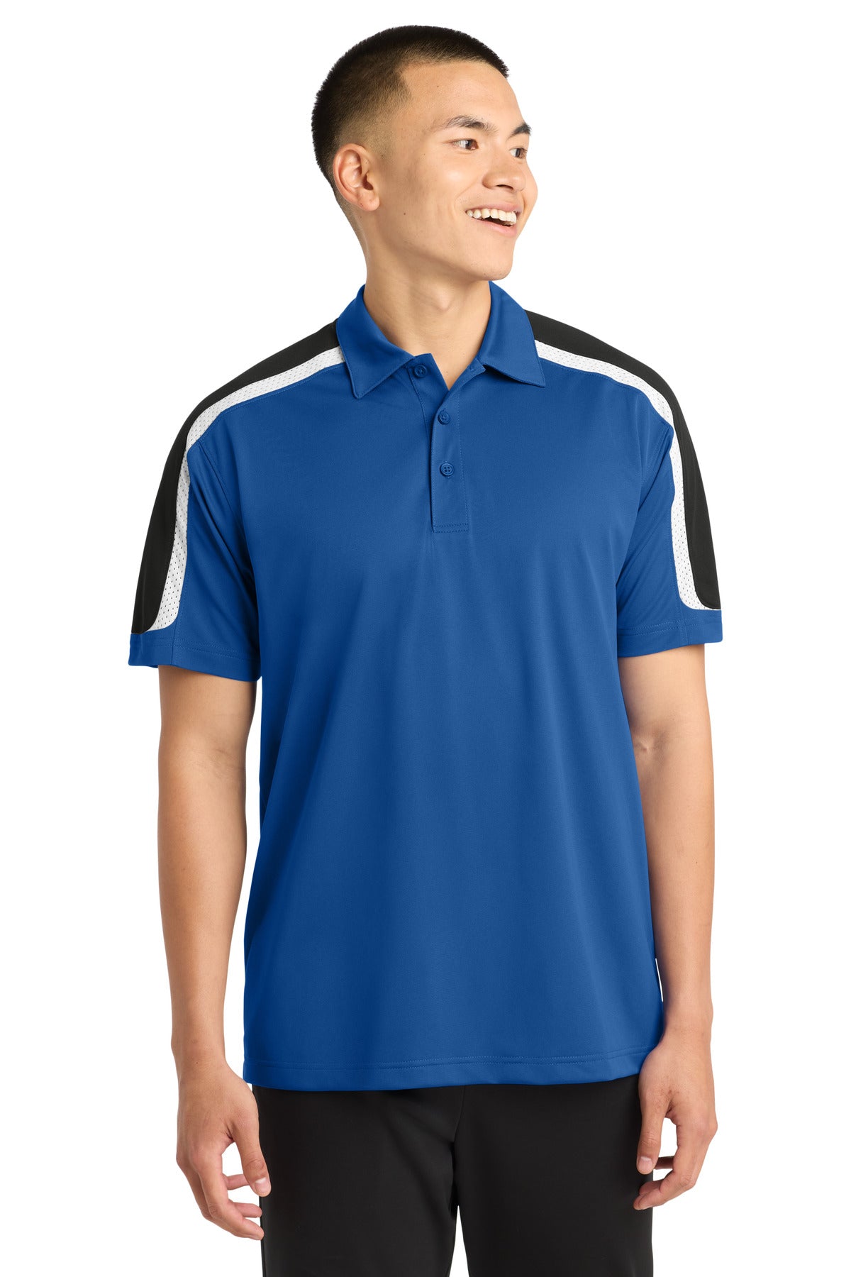 Sport-Tek ST658 Tricolor Shoulder Micropique Sport-Wick Polo