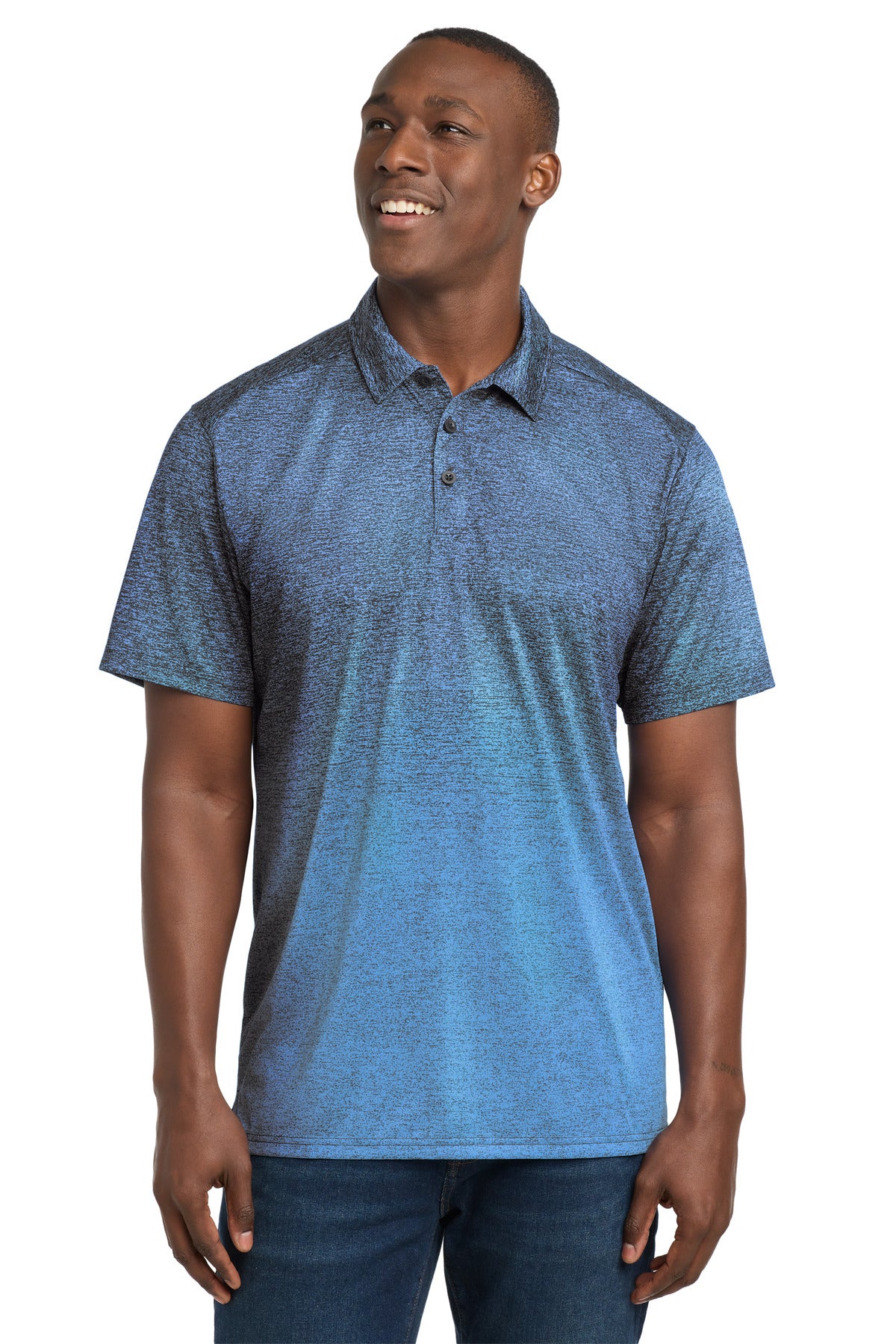 Sport-Tek ST671 Ombre Heather Polo