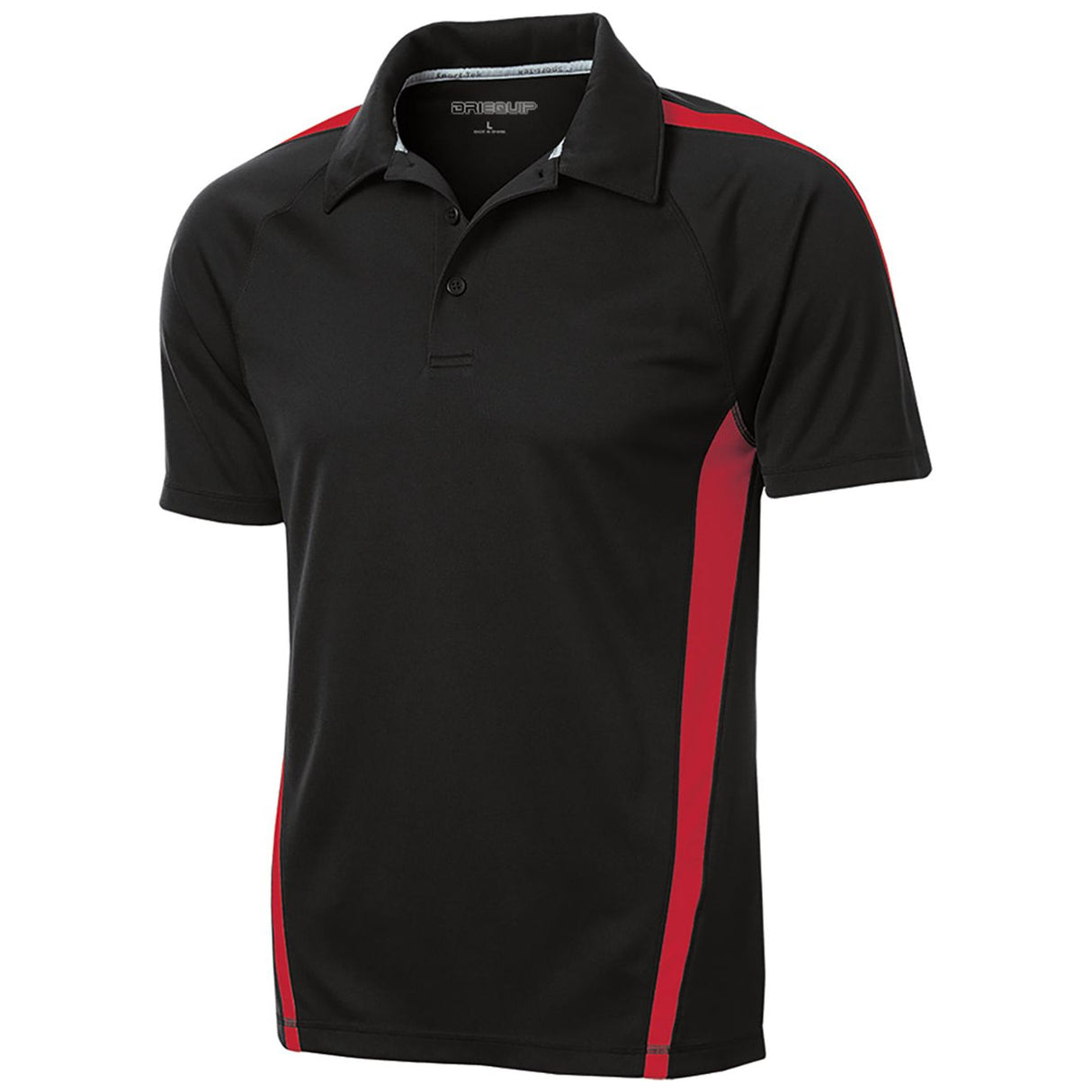 Men's PosiCharge Micro-Mesh Colorblock Polo Polos/Knits DRI-EQUIP Black / Red X-Small