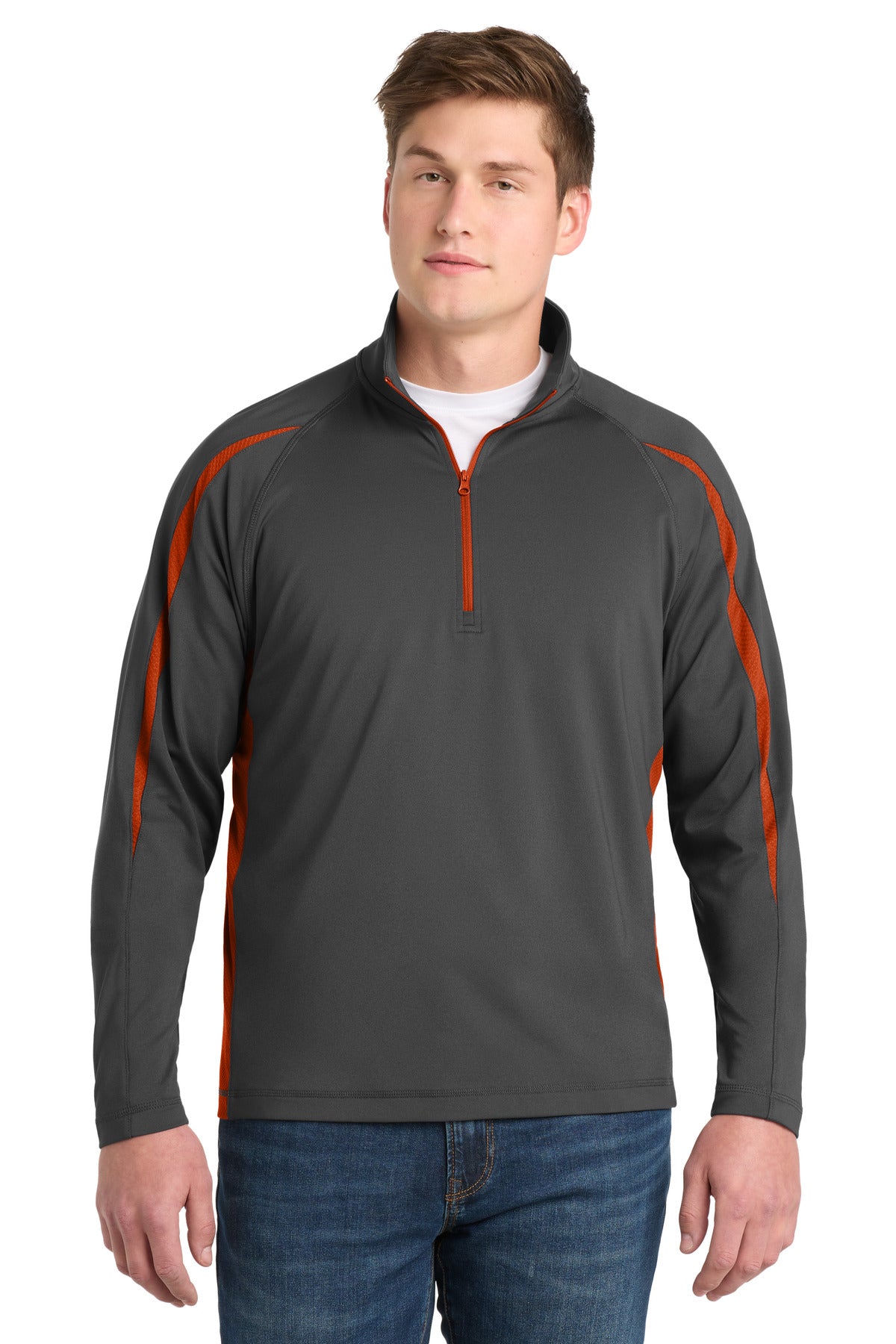 Sport-Tek ST851 Sport-Wick Stretch 1/4-Zip Colorblock Pullover