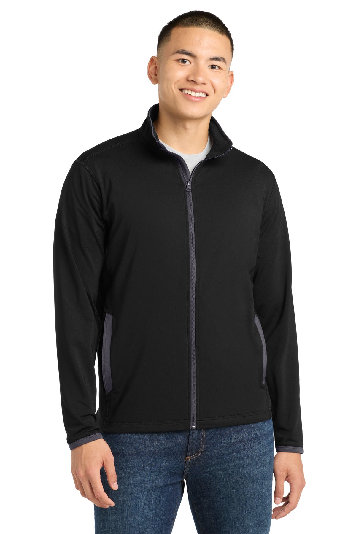 Sport-Tek ® Sport-Wick ® Stretch Contrast Full-Zip Jacket. ST853 - Sport-Tek ST853