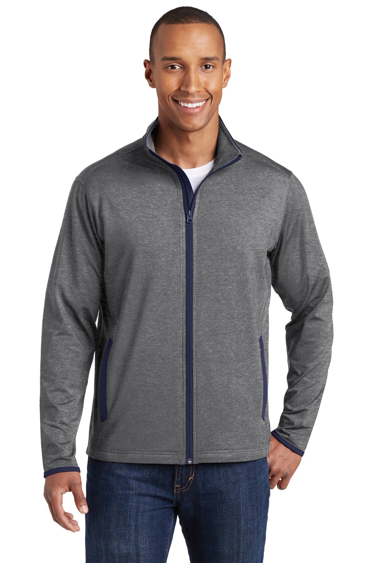 Sport-Tek ® Sport-Wick ® Stretch Contrast Full-Zip Jacket. ST853 - Sport-Tek ST853