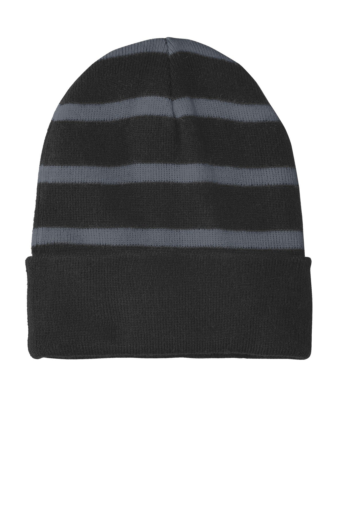 Sport-Tek ® Striped Beanie with Solid Band. STC31 - Sport-Tek STC31