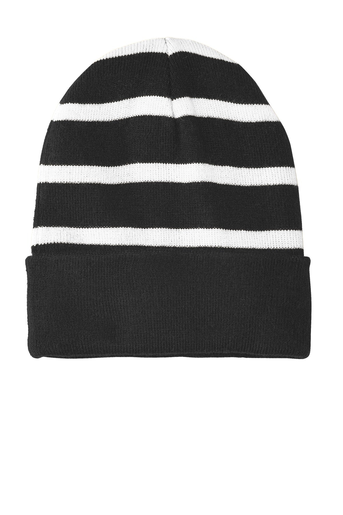 Sport-Tek ® Striped Beanie with Solid Band. STC31 - Sport-Tek STC31