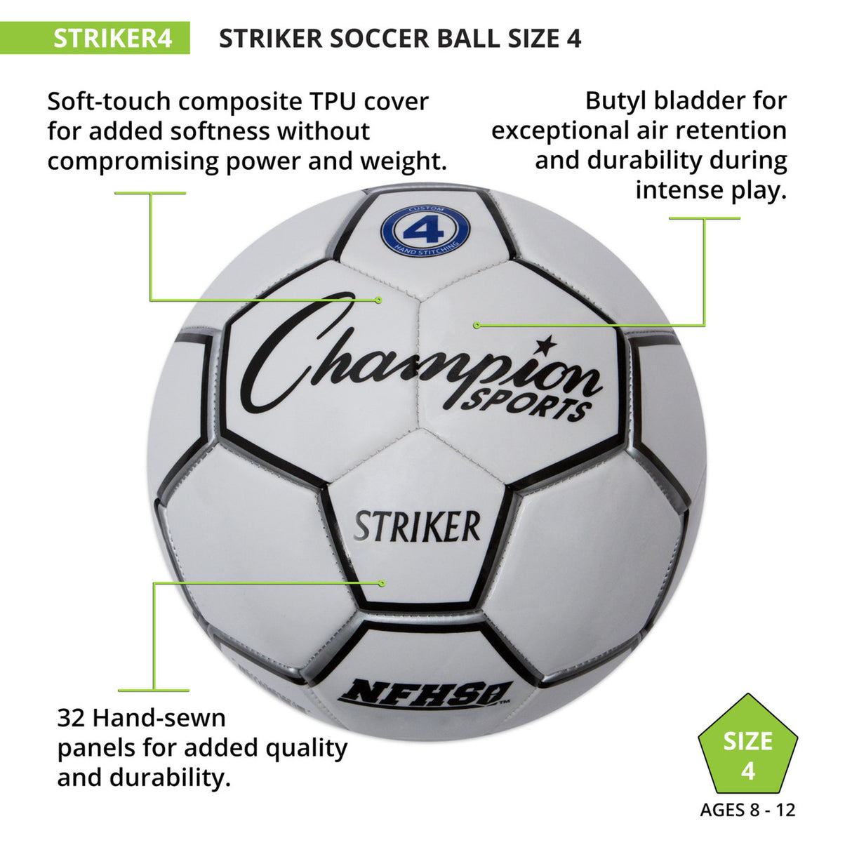 Champion Sports STRIKER SOCCER BALL SIZE 3