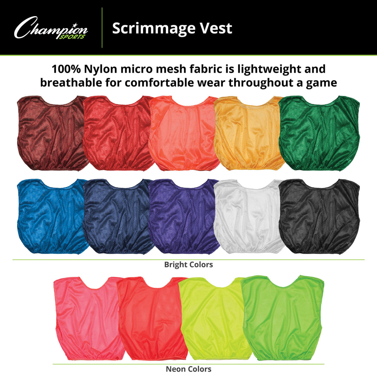 SCRIMMAGE VEST, ADULT BLACK