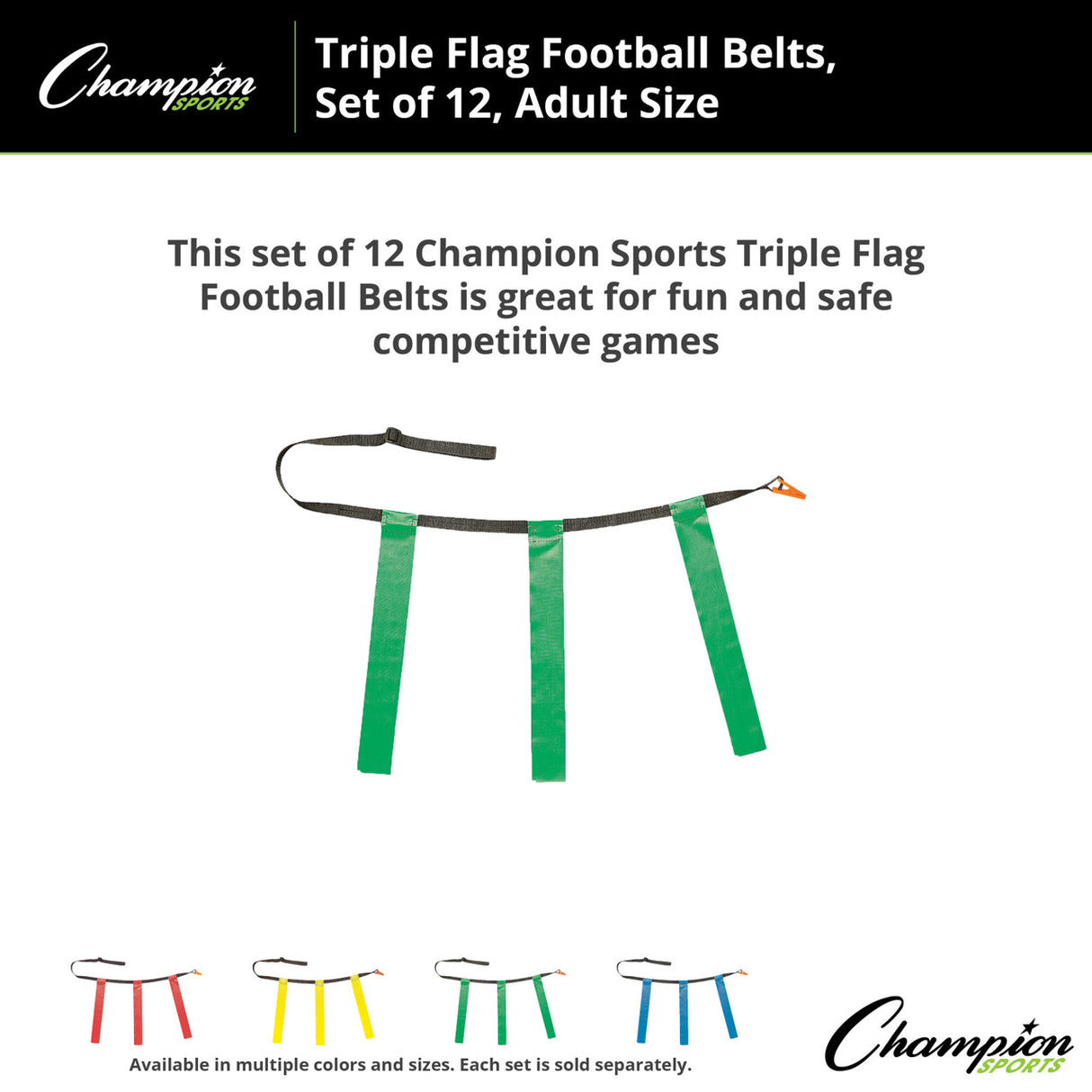 TRIPLE FLAG FOOTBALL SET, ADULT BLUE