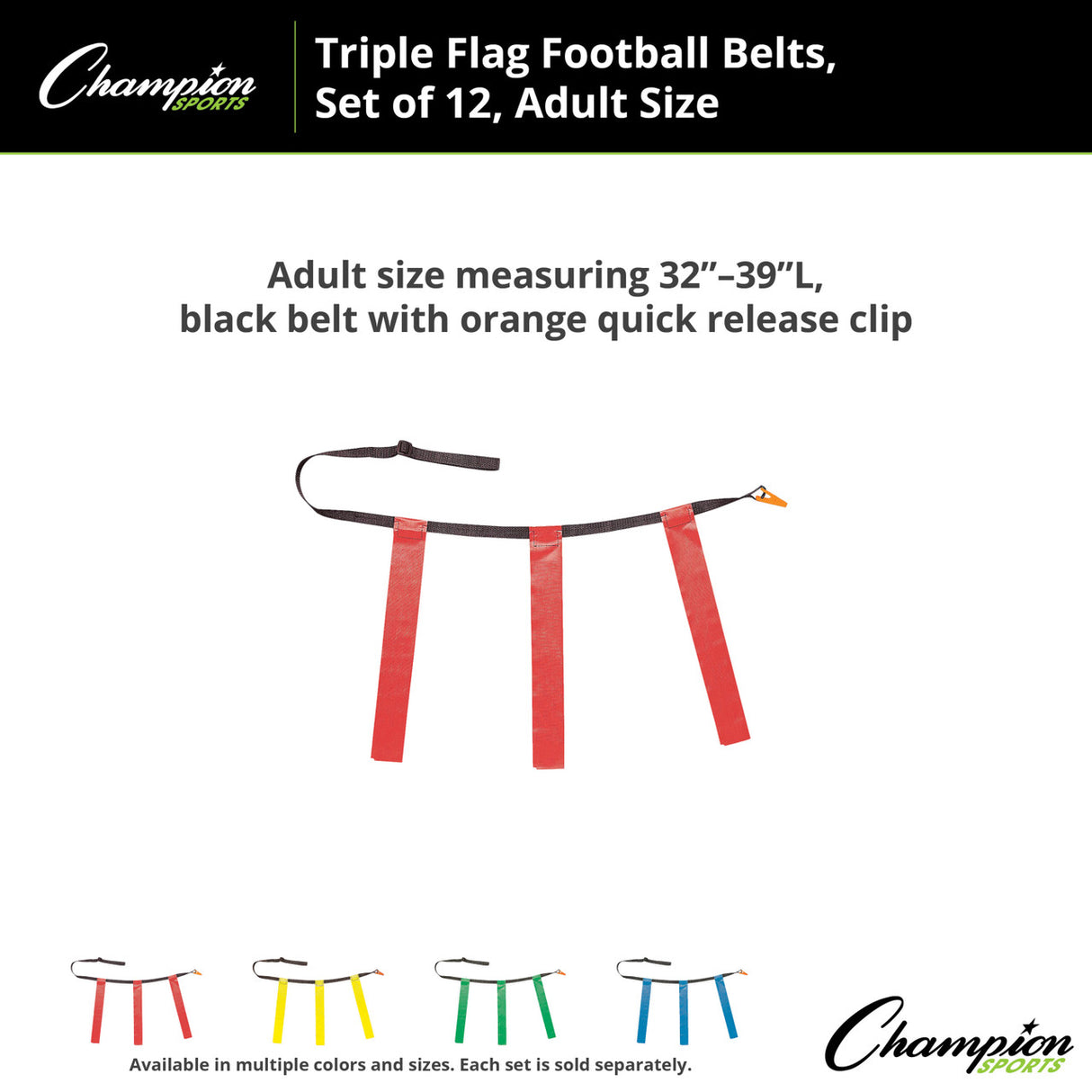 TRIPLE FLAG FOOTBALL SET, ADULT BLUE