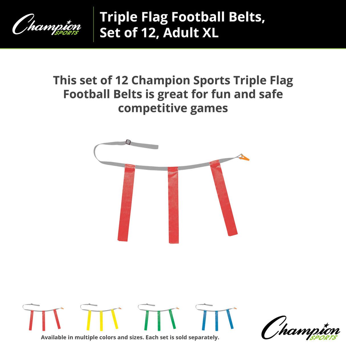 TRIPLE FLAG FOOTBALL SET, ADULT XL BLUE