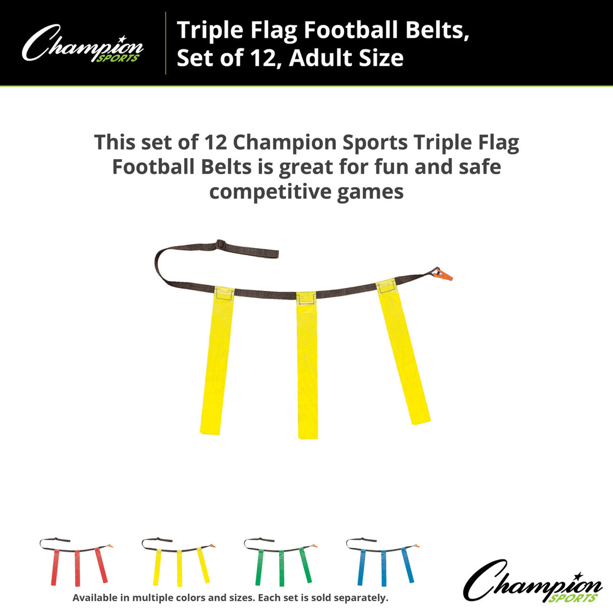TRIPLE FLAG FOOTBALL SET, ADULT BLUE