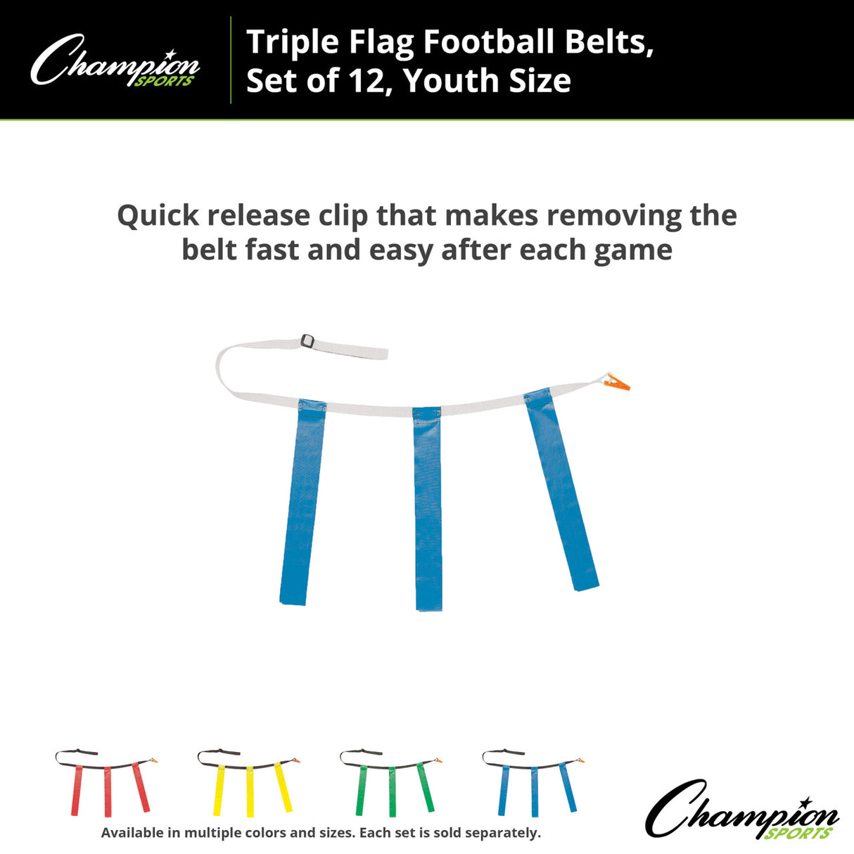 TRIPLE FLAG FOOTBALL SET, YOUTH BLUE