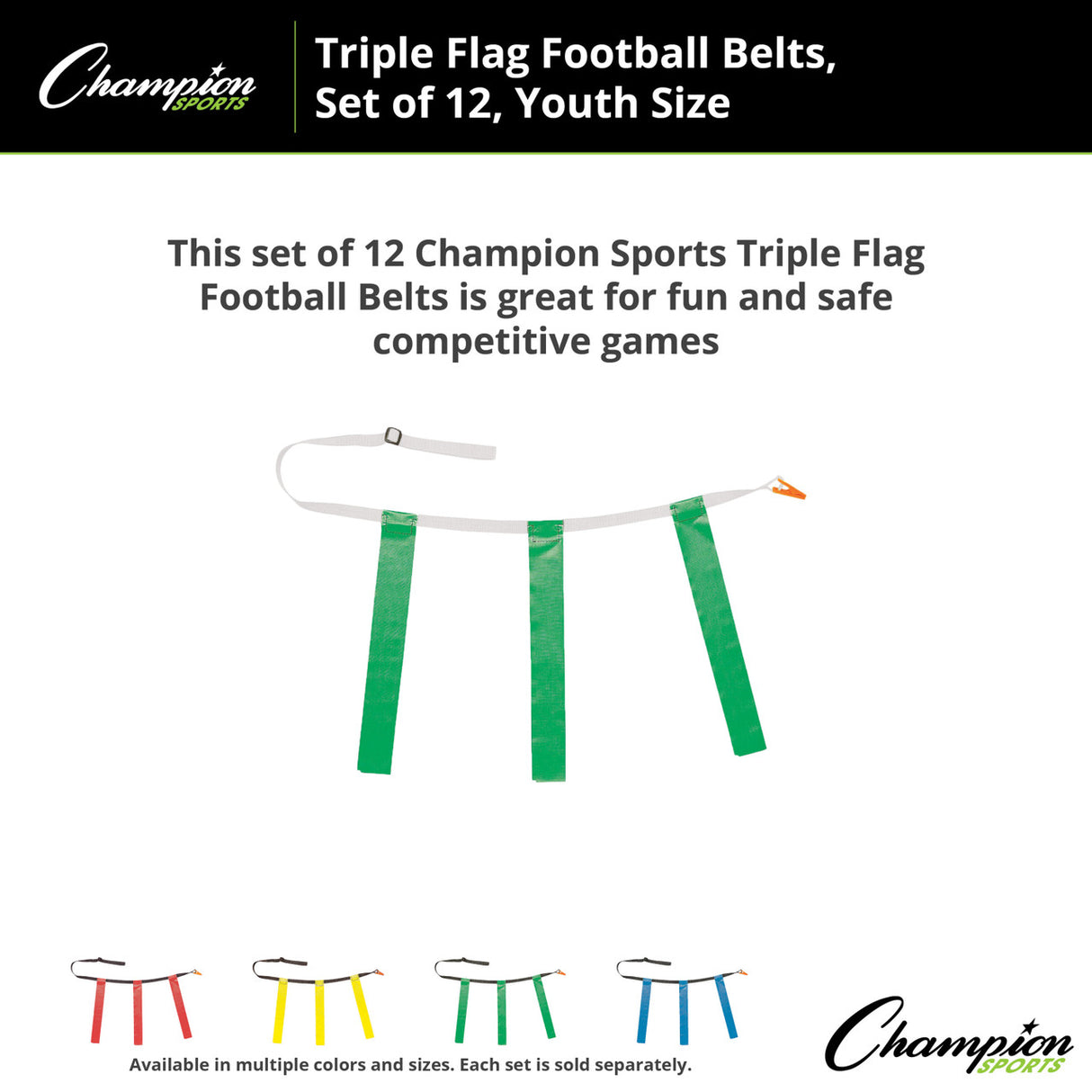 TRIPLE FLAG FOOTBALL SET, YOUTH BLUE