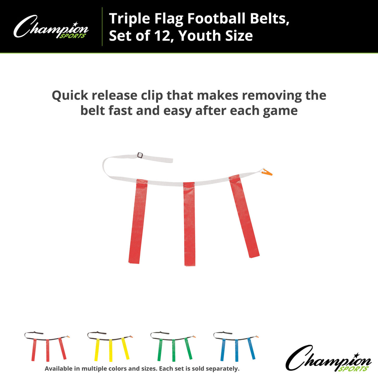 TRIPLE FLAG FOOTBALL SET, YOUTH BLUE