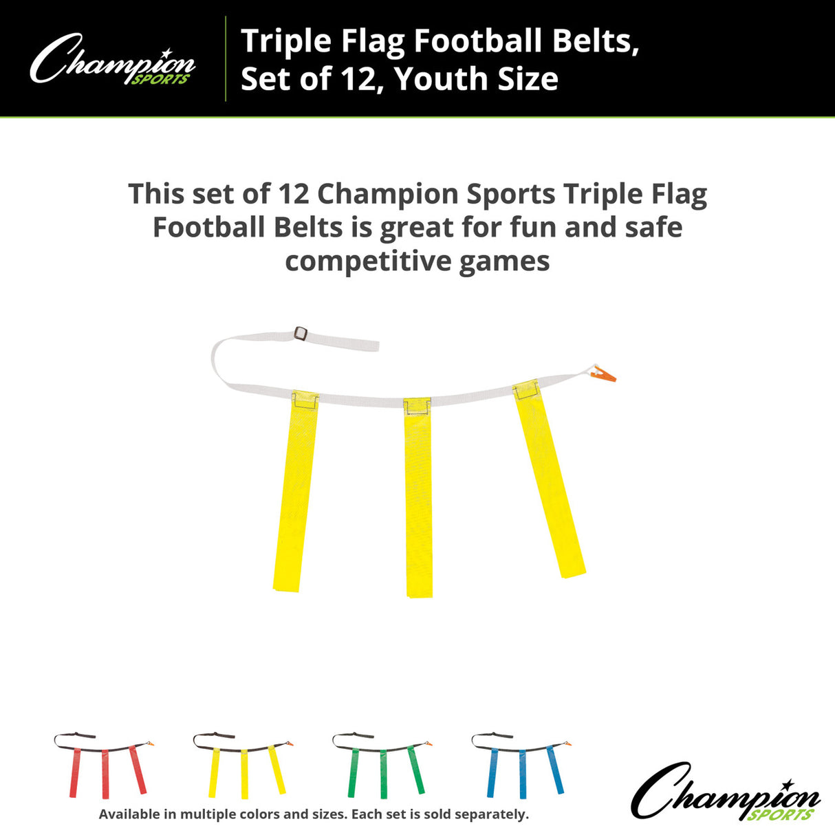 TRIPLE FLAG FOOTBALL SET, YOUTH BLUE